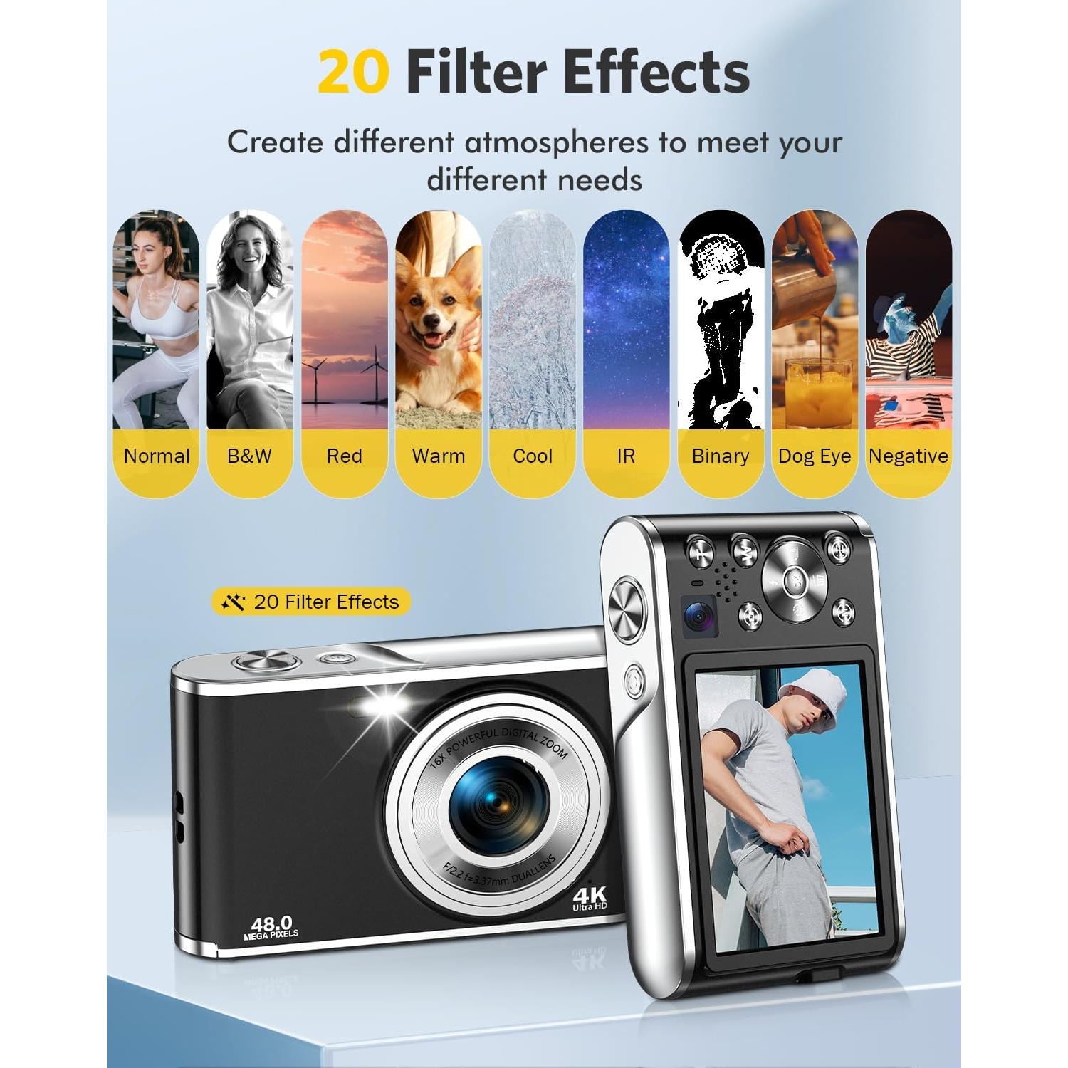 Cámara Digital 4K YOODEE DC306L 48MP Doble Lente Compacta