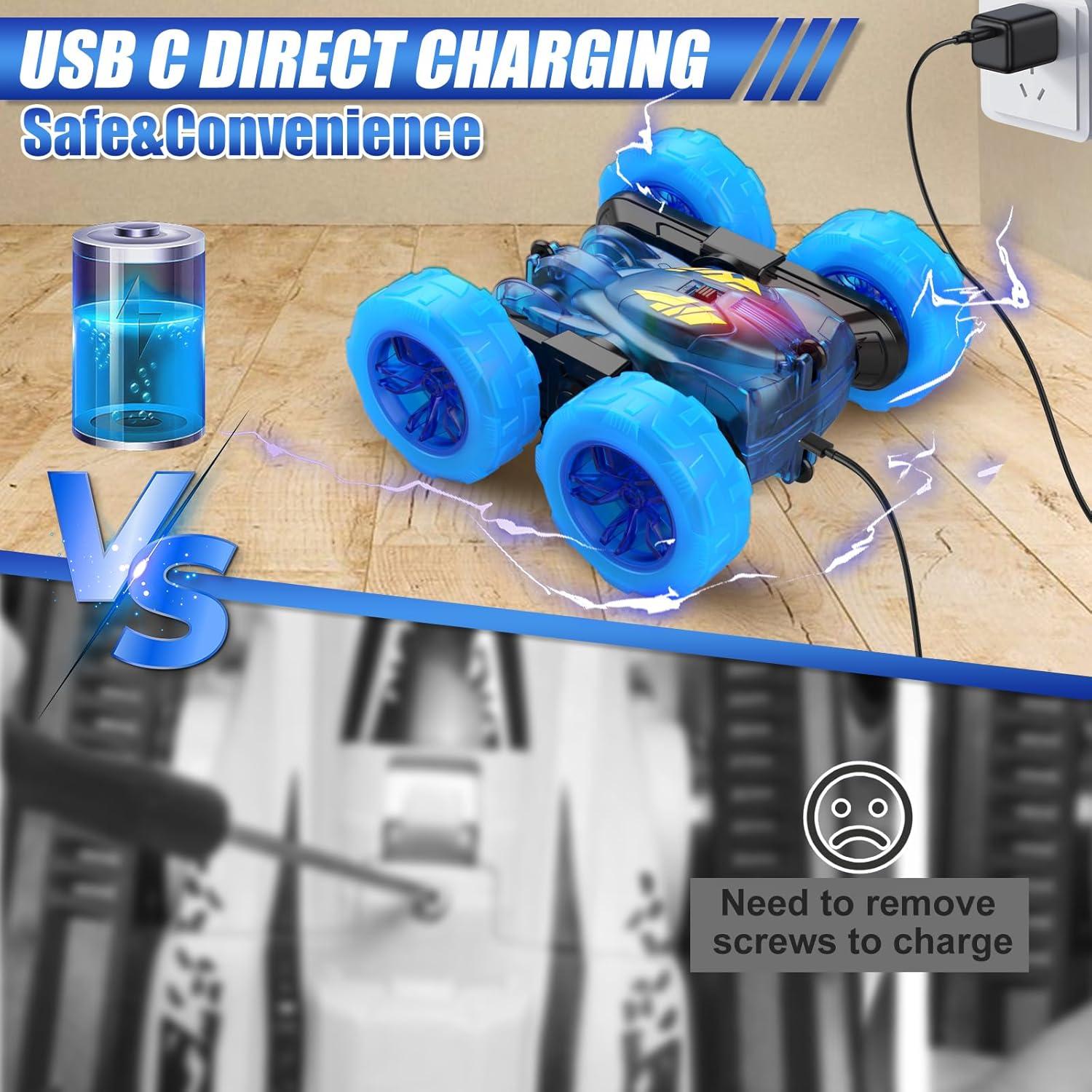 Coche RC Acrobático RacingFun K-02 Azul 4WD Carga USB-C