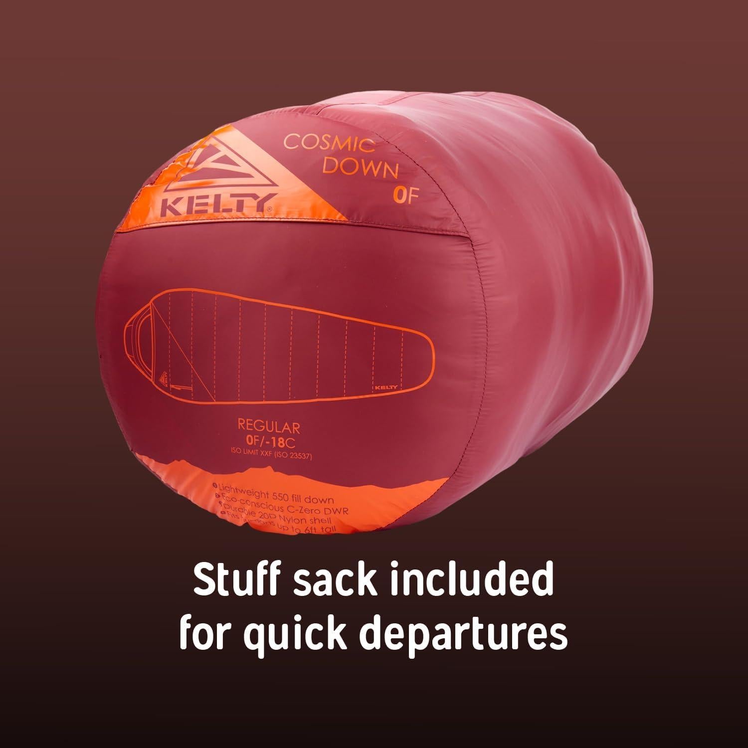 Saco de Dormir Kelty Cosmic 0 Grados - Plumas, Momia, 1 Persona