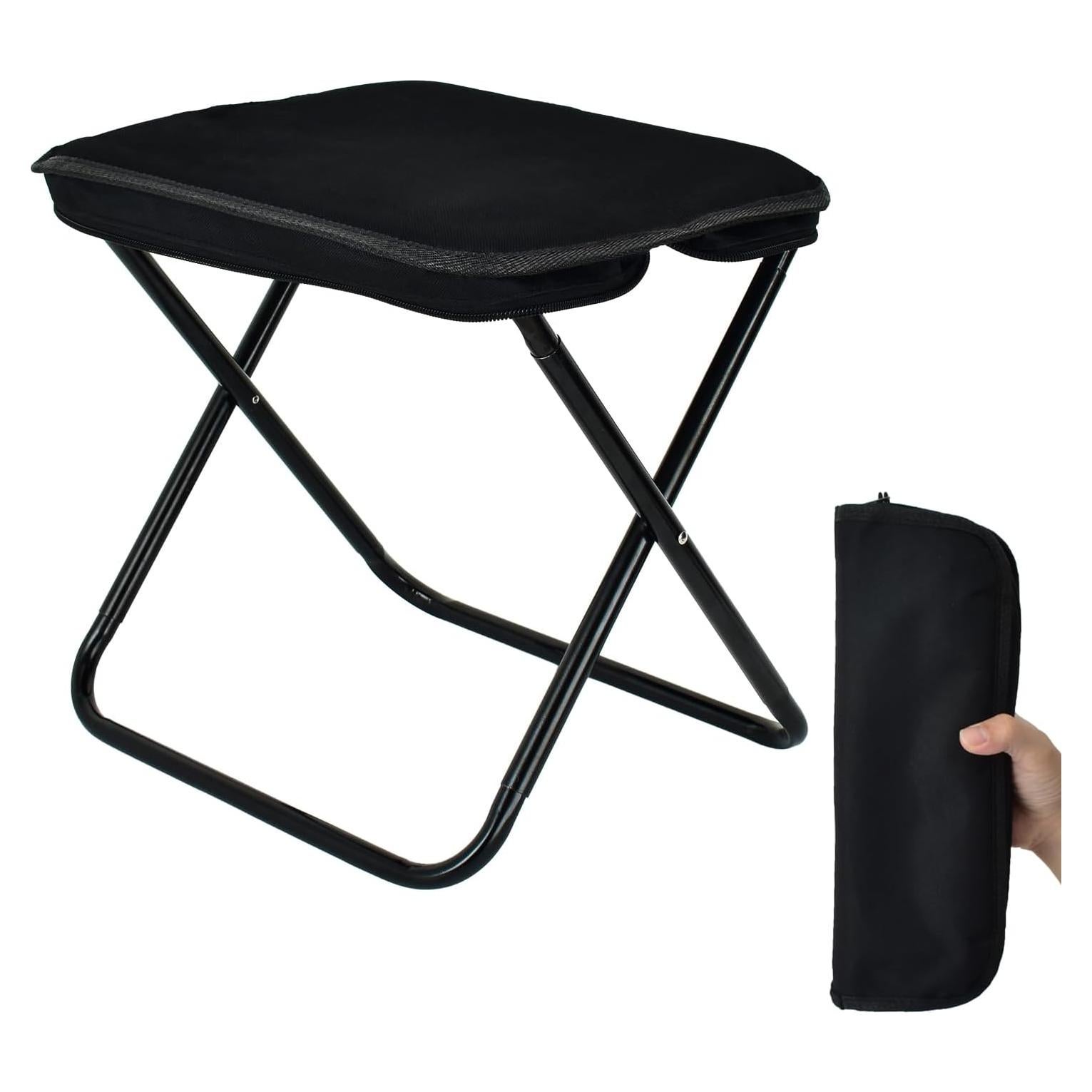 Taburete Plegable Smohtmeny Negro 150kg para Camping y Aire Libre