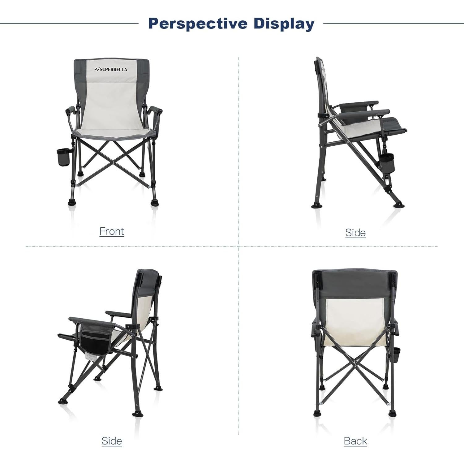 Silla de Camping Plegable Superrella Beige 136 kg Resistente