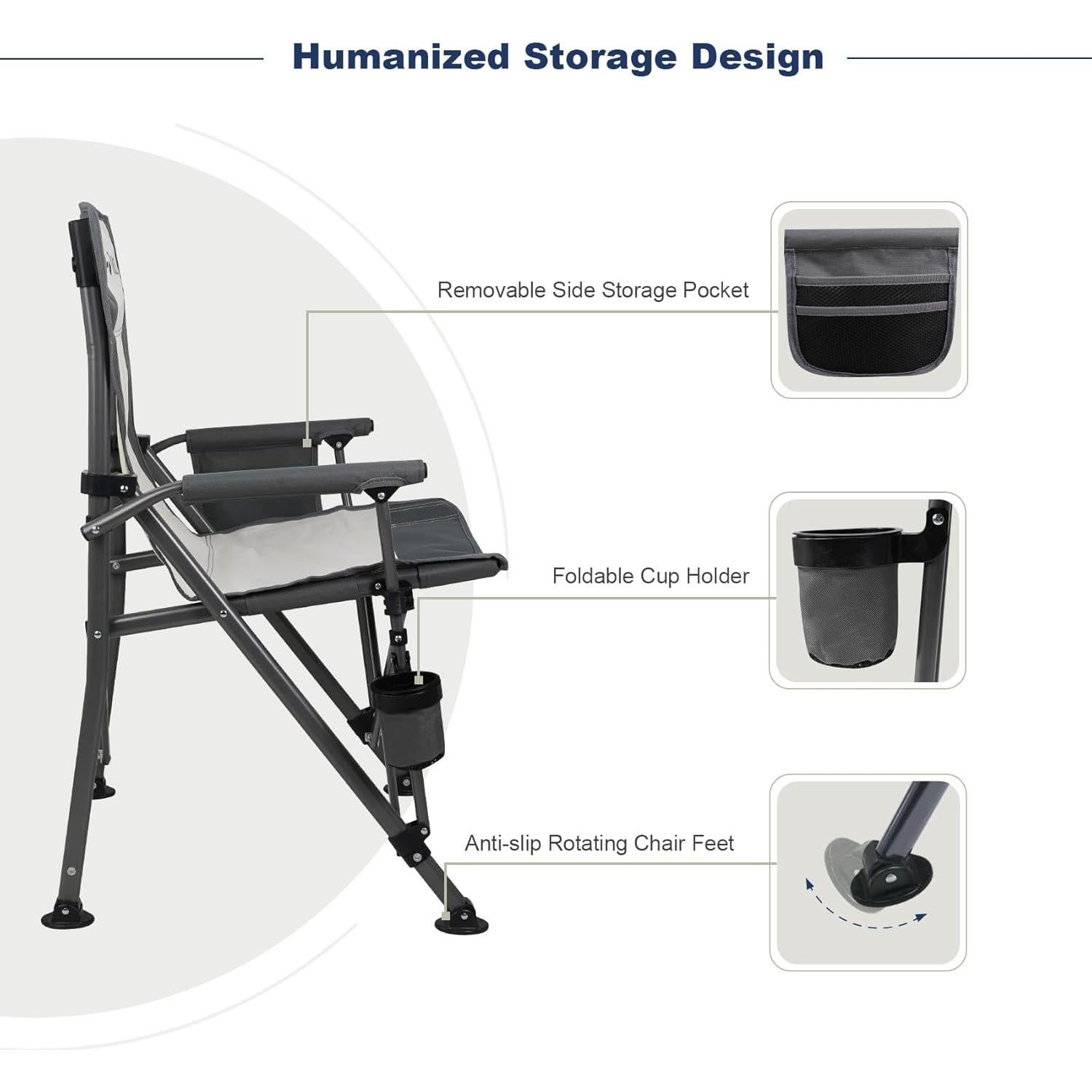 Silla de Camping Plegable Superrella Beige 136 kg Resistente
