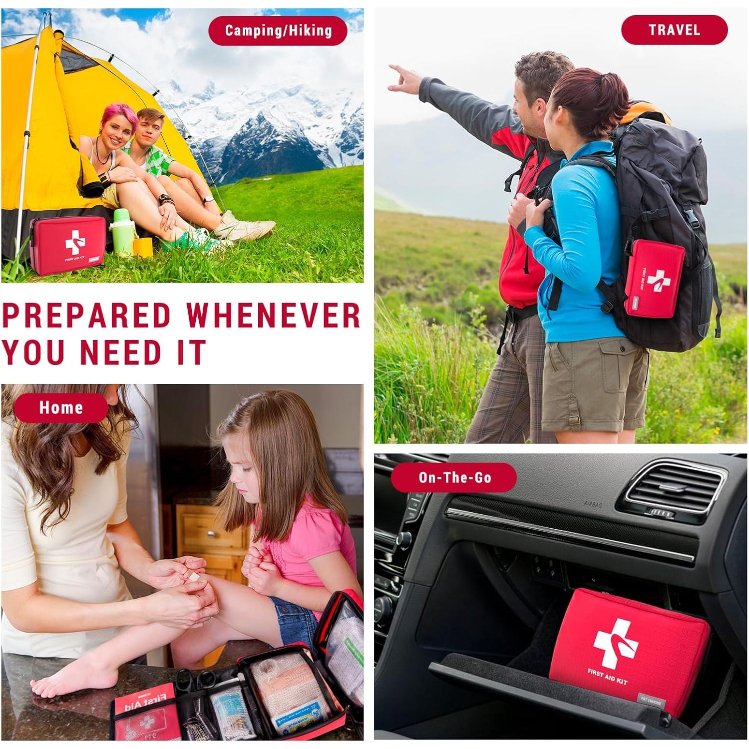 Kit de Primeros Auxilios Compacto 300 PCS Pasenhome - Rojo