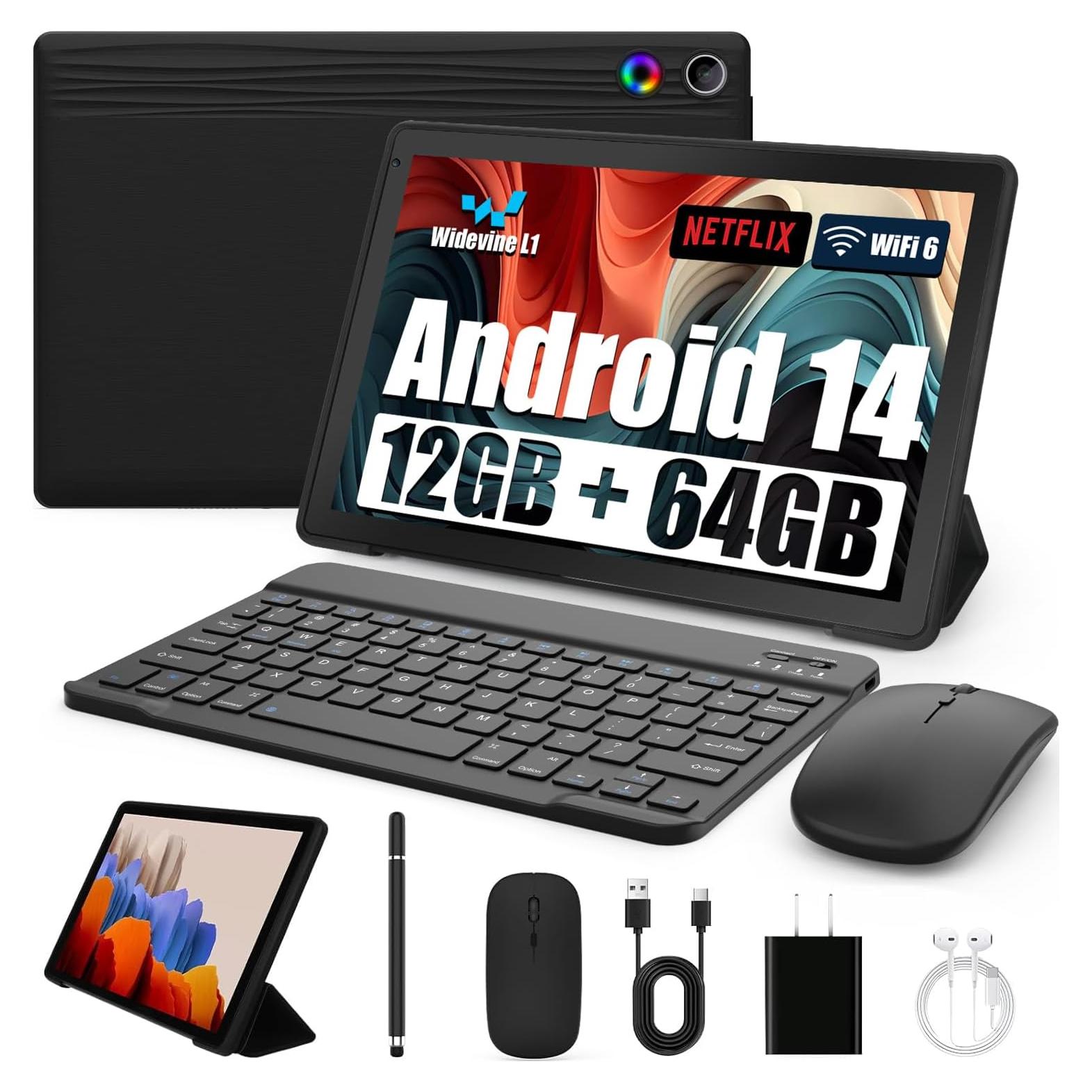 Tableta Android Jeazans 10.1" 12GB RAM 64GB Almacenamiento