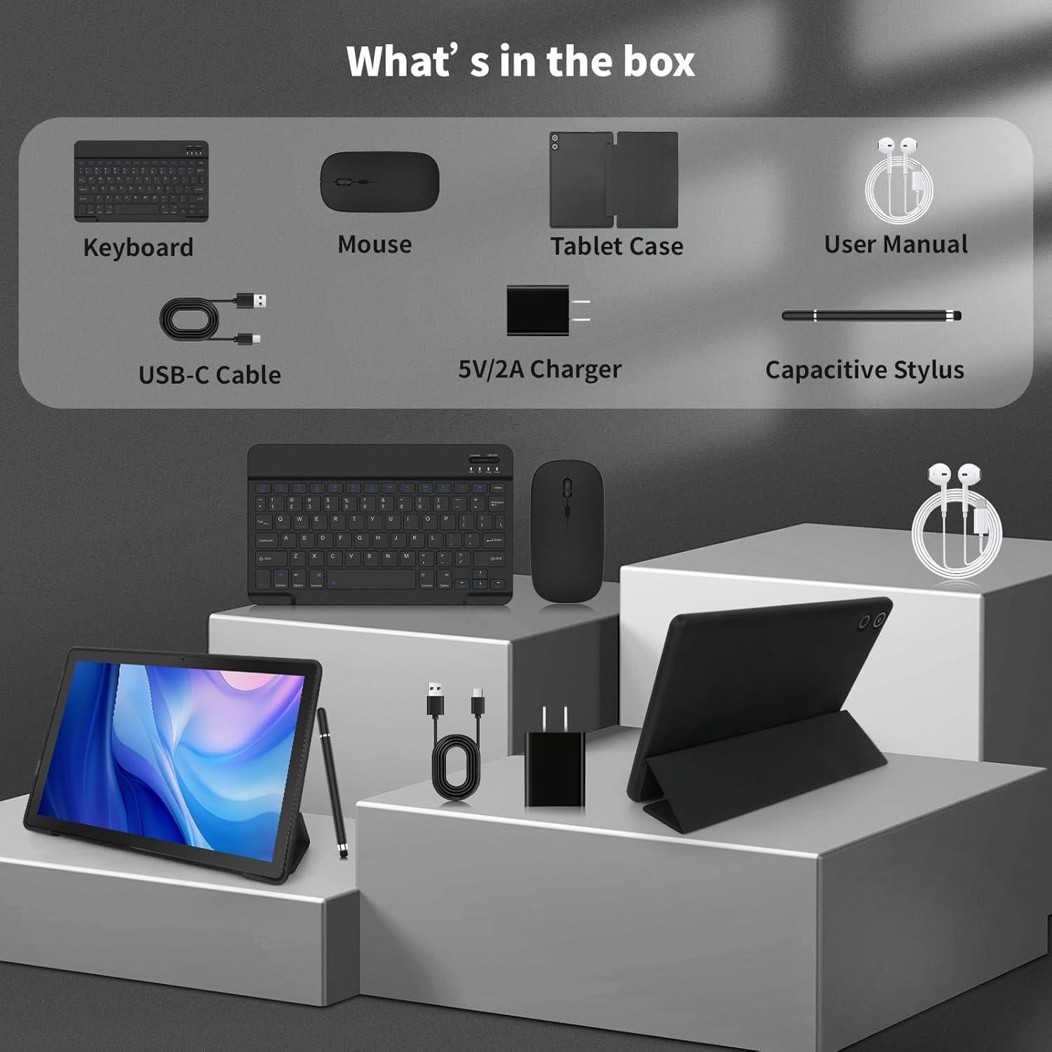 Tableta Android Jeazans 10.1" 12GB RAM 64GB Almacenamiento