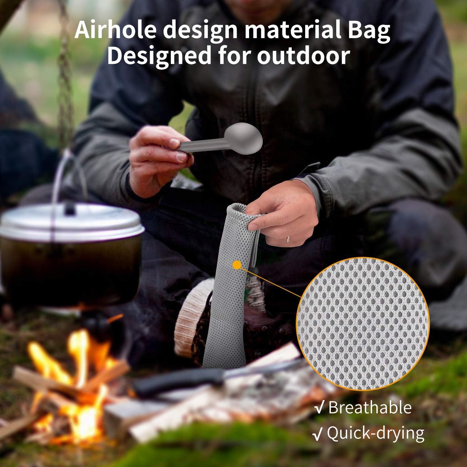 Set de Cuchara y Spork de Titanio OUTXE 22 cm Camping