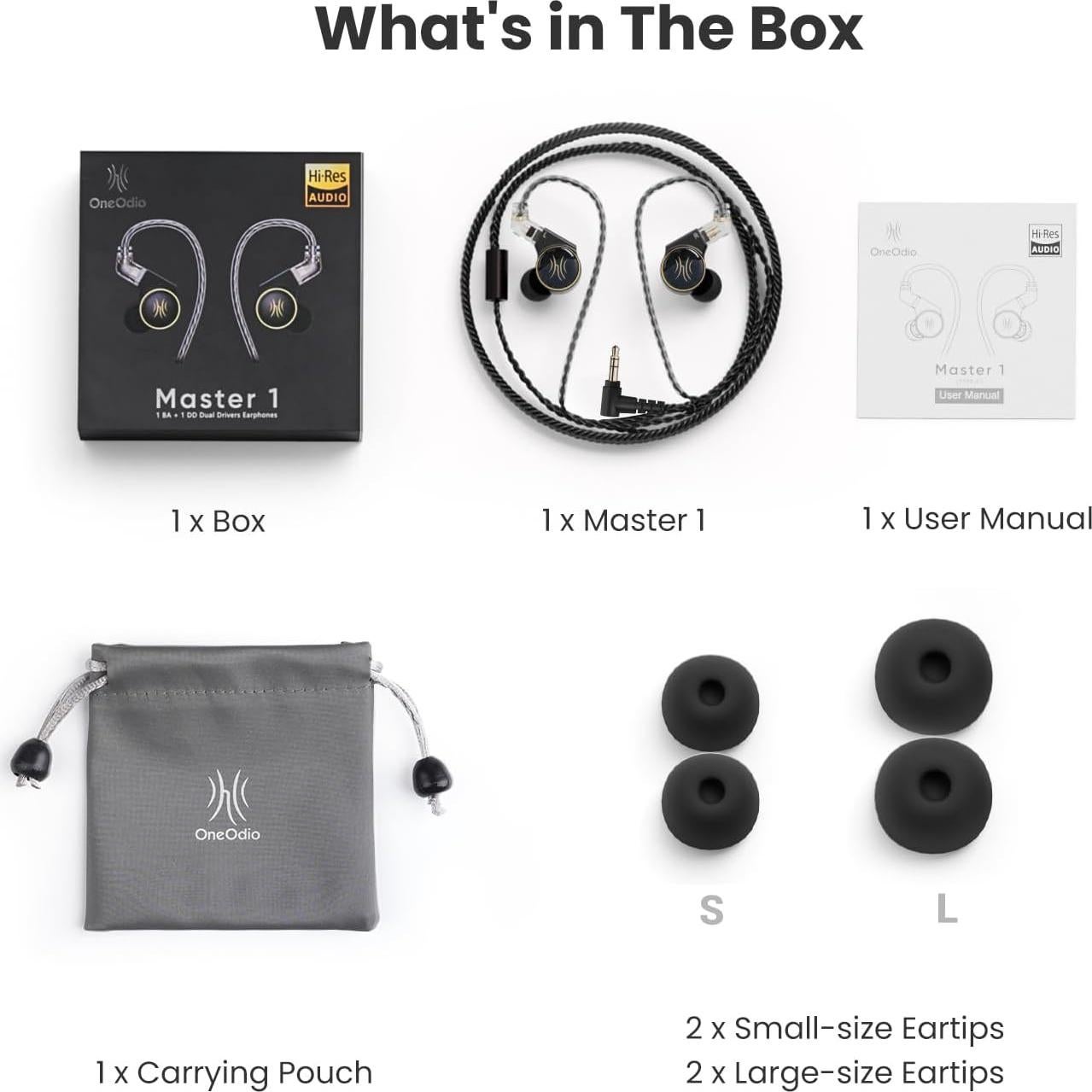 Auriculares OneOdio Master 1 Hi-Fi 3.5mm Híbridos para Juegos