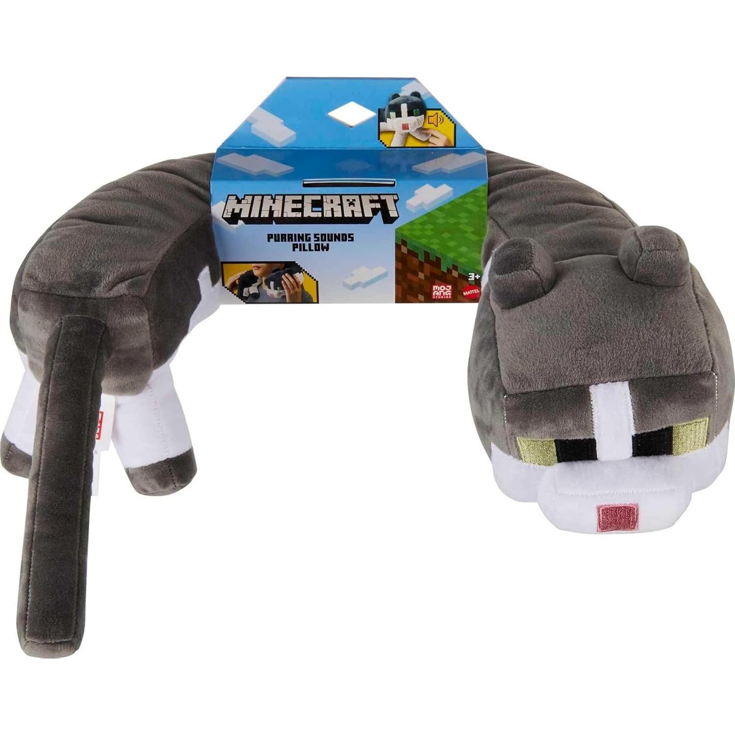 Almohada de Cuello Gato Minecraft Mattel con Sonido Ronroneo