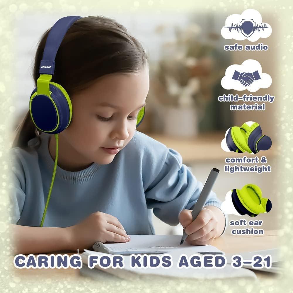 Auriculares para Niños MIDOLA H01 - Paquete de 5 Colores, Volumen Limitado