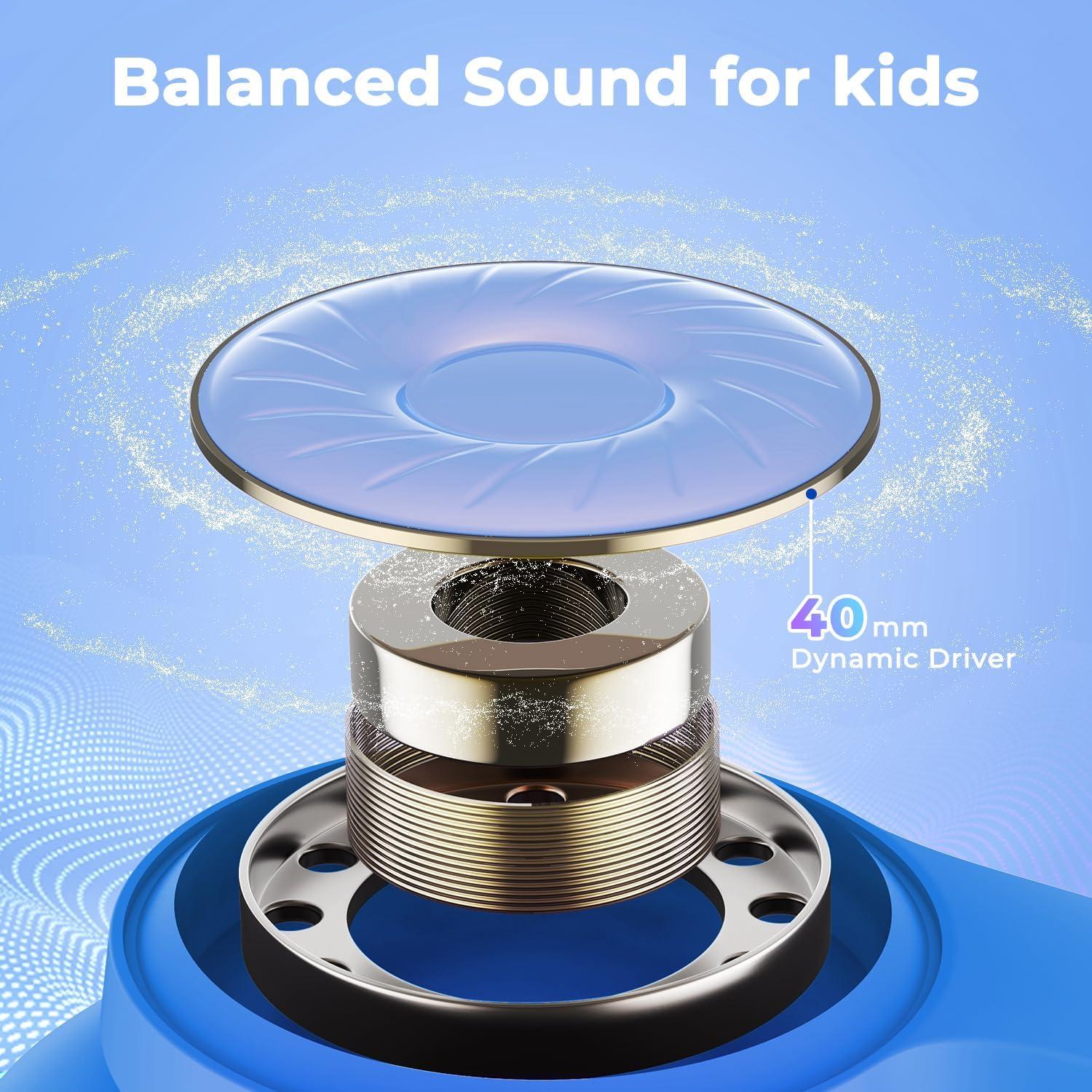 Auriculares Bluetooth iClever BTH26 Niños 60H ANC Azul