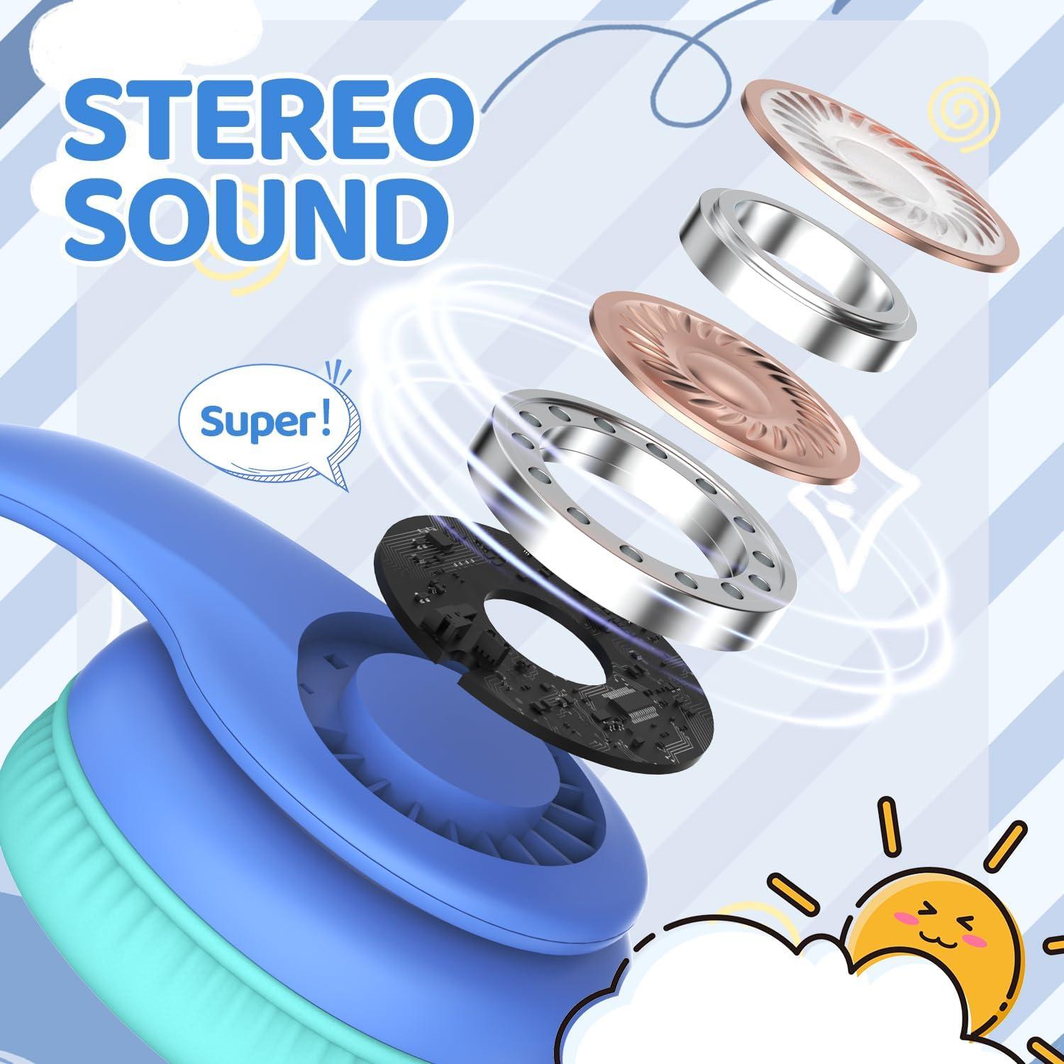 Auriculares JoySpark W5 para Niños con Límite de Volumen 85dB - Azul