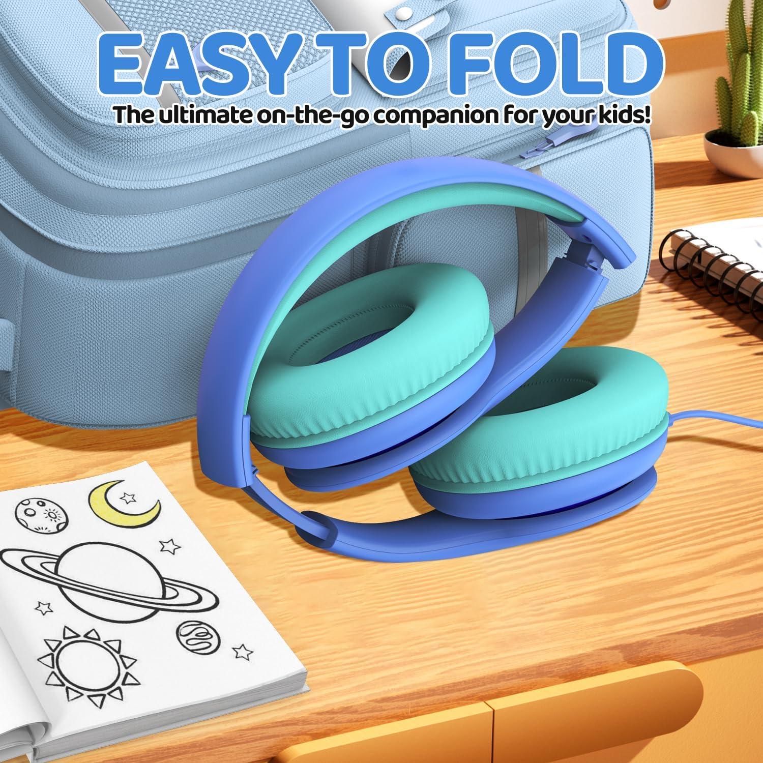 Auriculares JoySpark W5 para Niños con Límite de Volumen 85dB - Azul