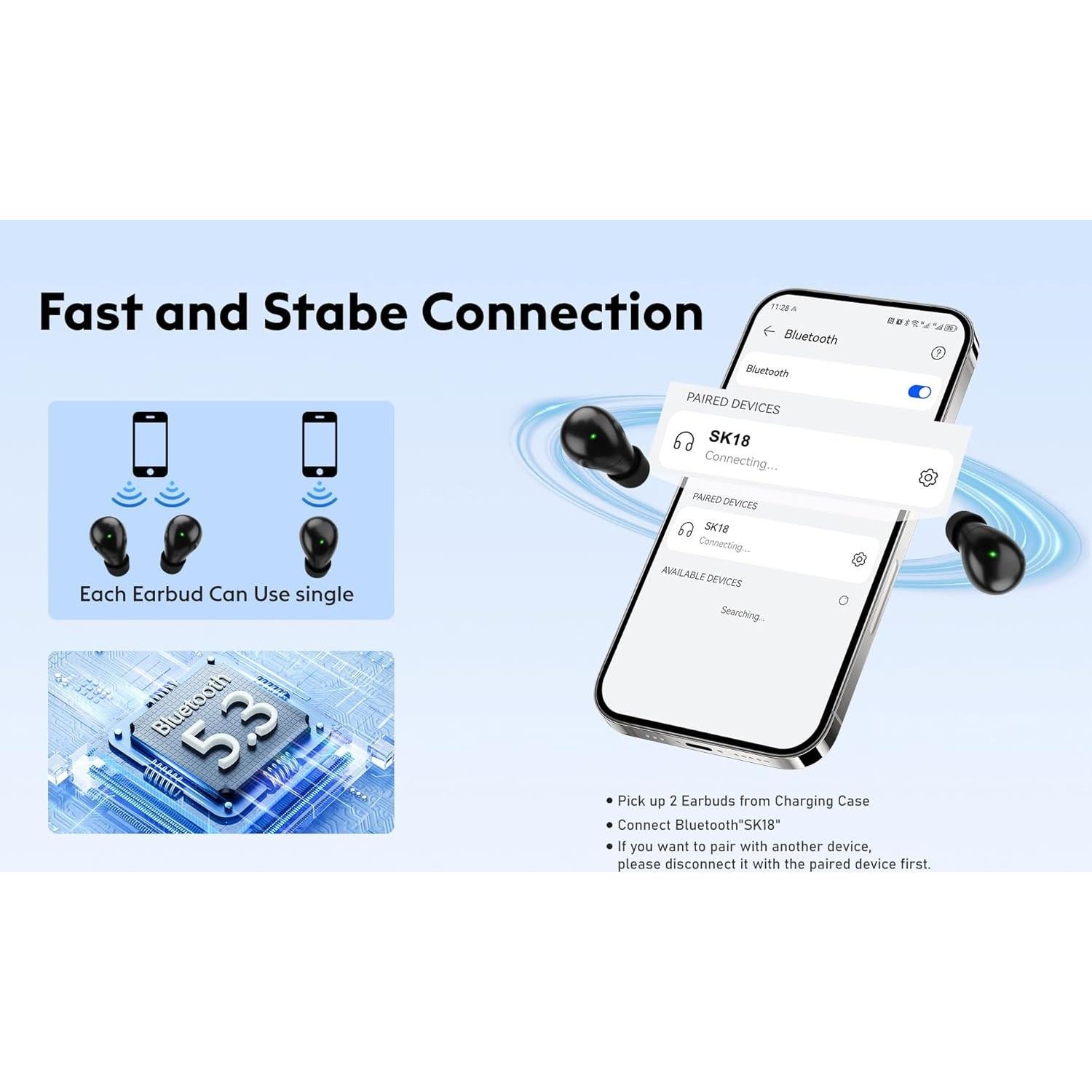 Auriculares Inalámbricos Bluetooth Nsiucion BDW-SK18 para Dormir