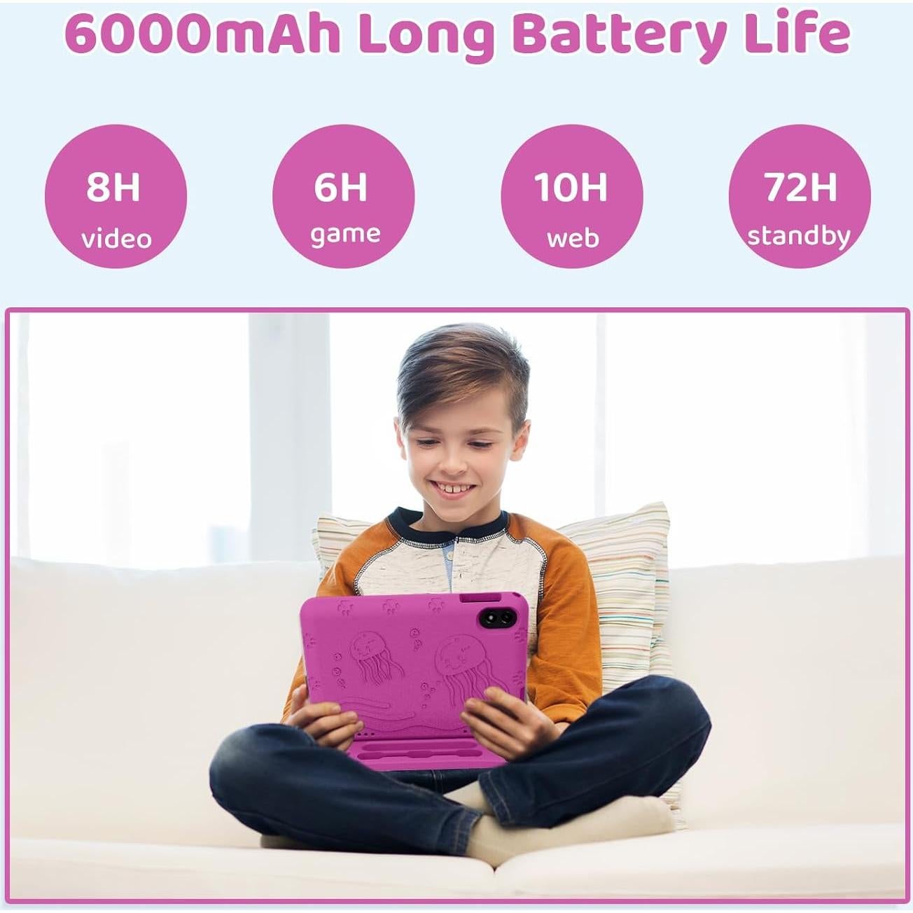 Tableta Android 14 COLORROOM 10.1" 10GB RAM 64GB Rosa