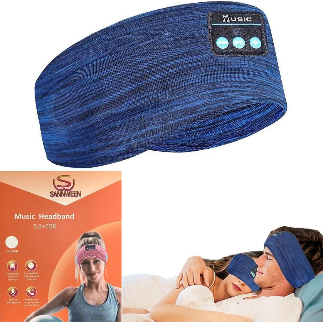 Auriculares Bluetooth SANNWEEN para Dormir Ajustables - Azul