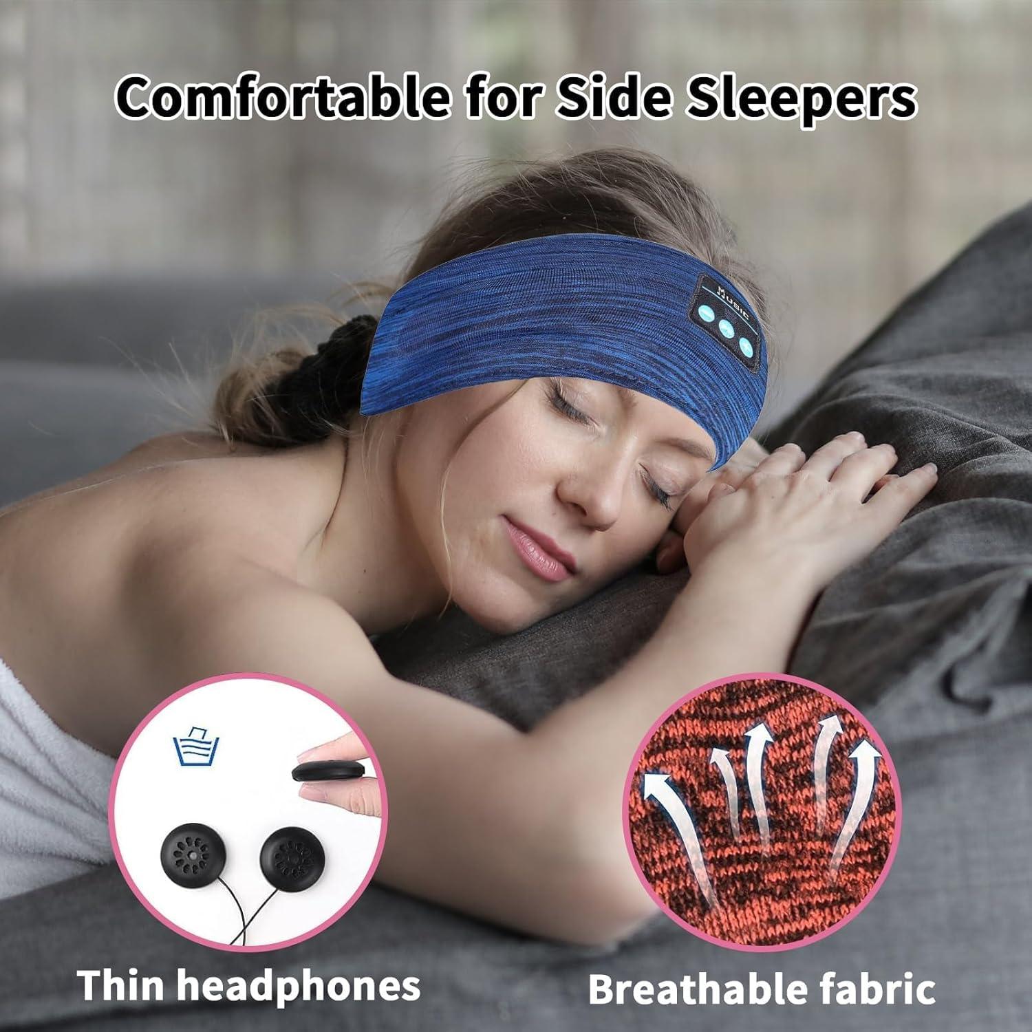 Auriculares Bluetooth SANNWEEN para Dormir Ajustables - Azul