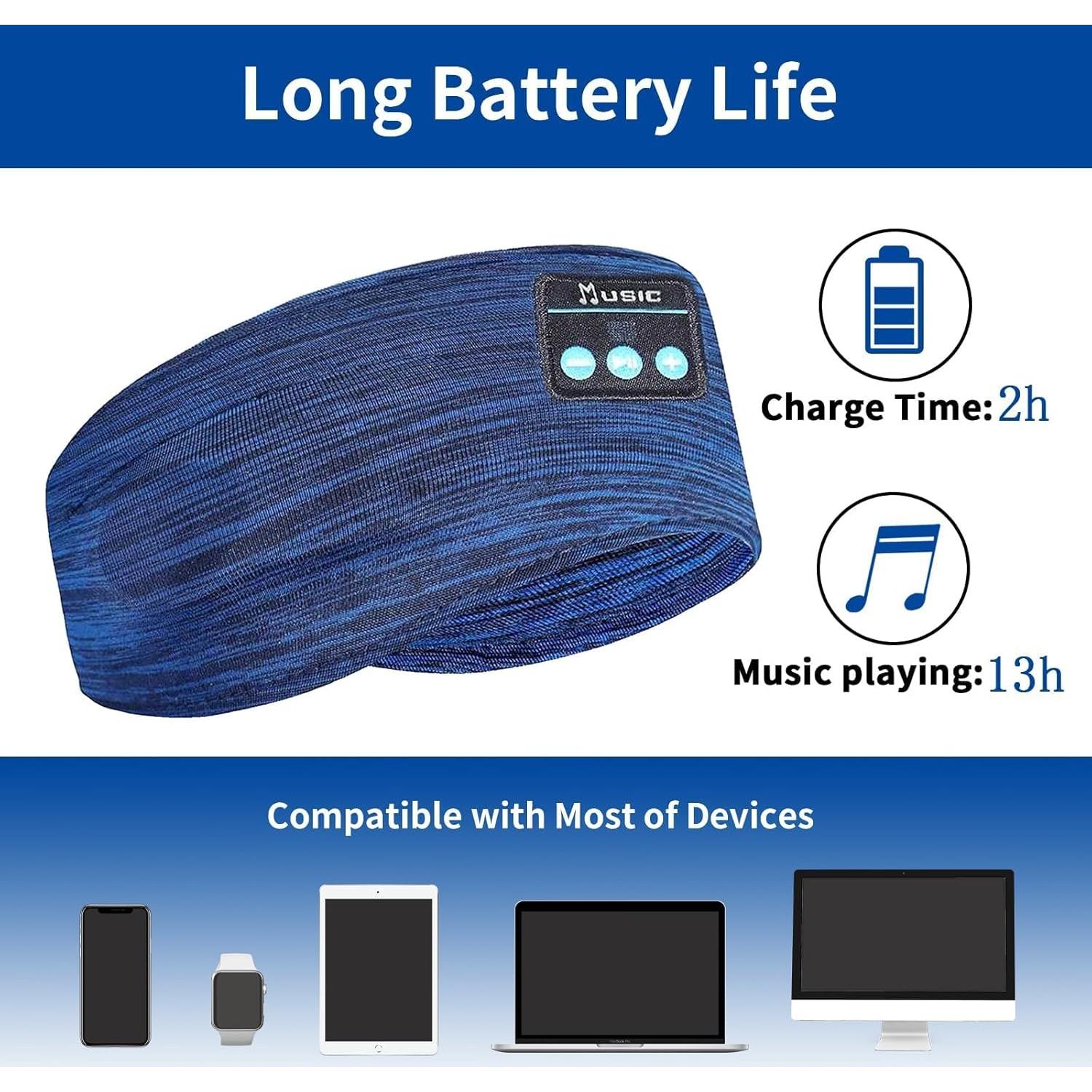 Auriculares Bluetooth SANNWEEN para Dormir Ajustables - Azul