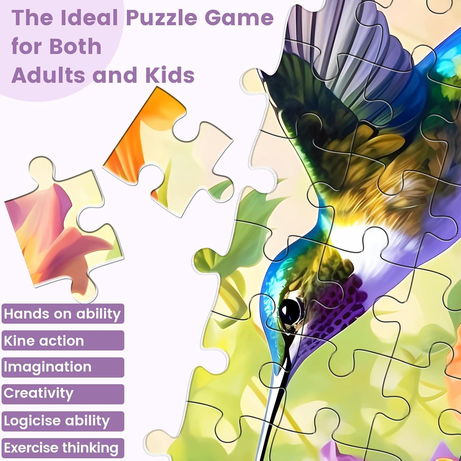 Rompecabezas 500 Piezas VOLUVOLU Jirafa y Colibrí