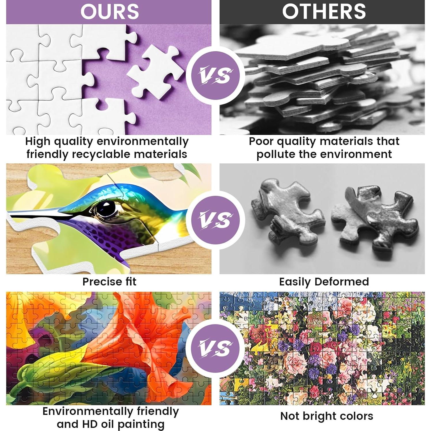 Rompecabezas 500 Piezas VOLUVOLU Jirafa y Colibrí