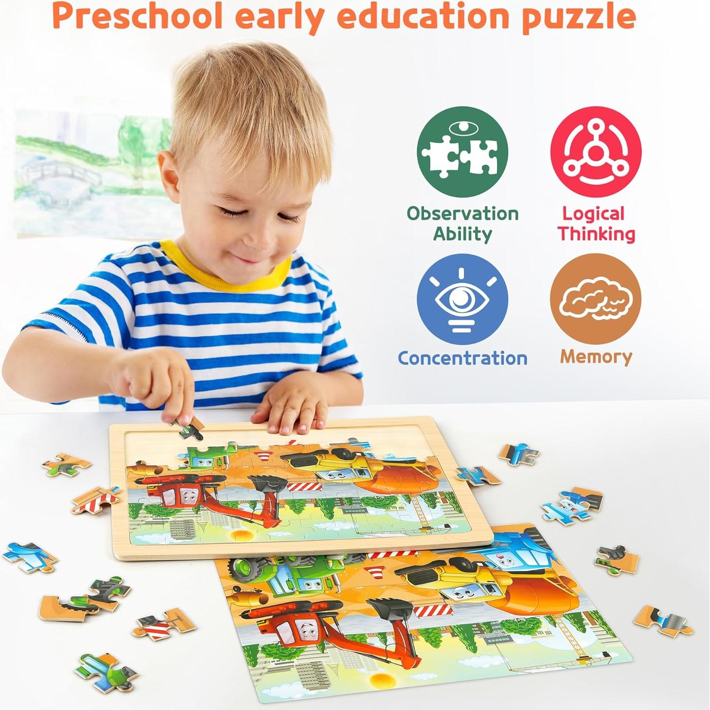 Rompecabezas de Madera SYNARRY 60 Piezas para Niños 3-8 Años