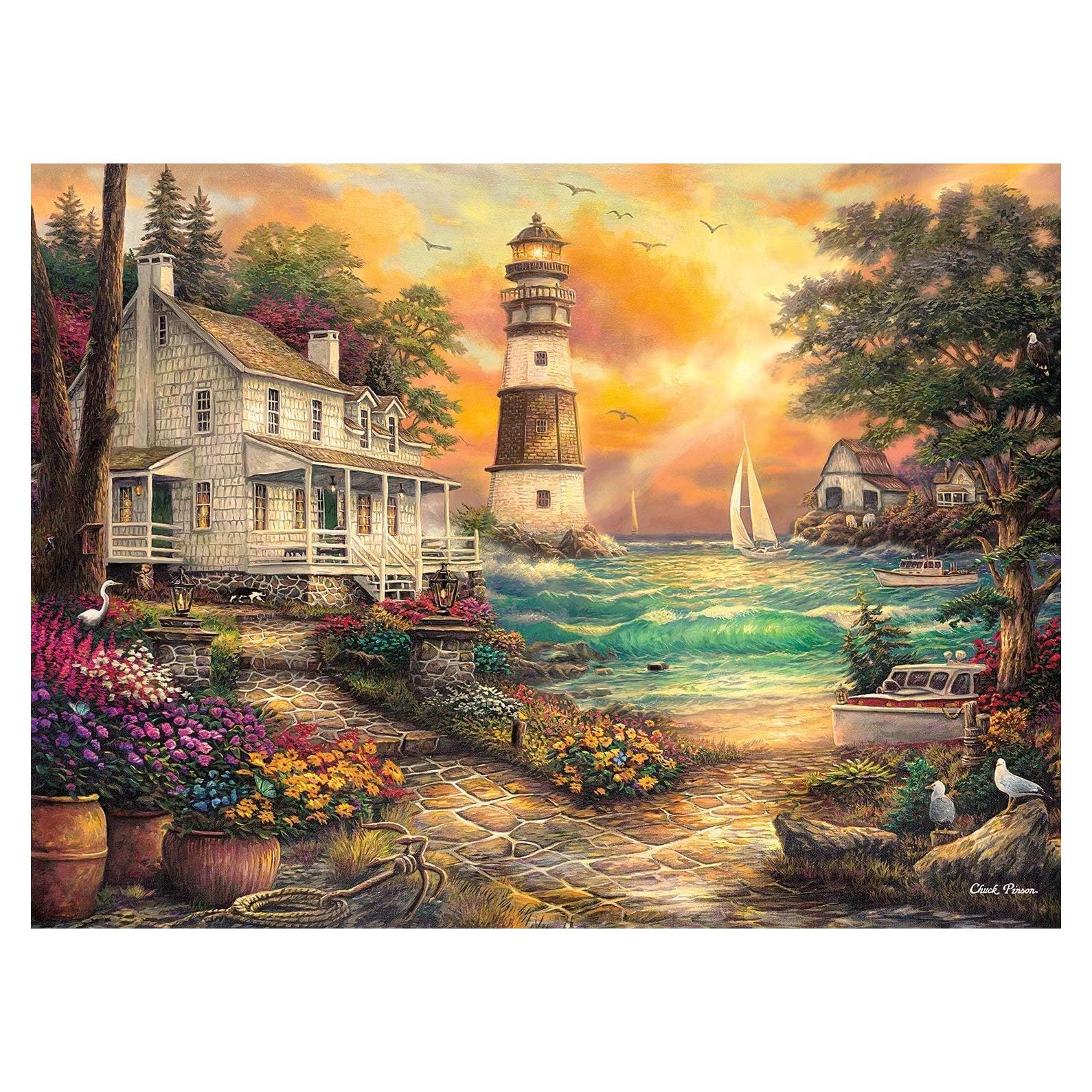 Rompecabezas 1000 Piezas Buffalo Games Chuck Pinson Cabaña Mar