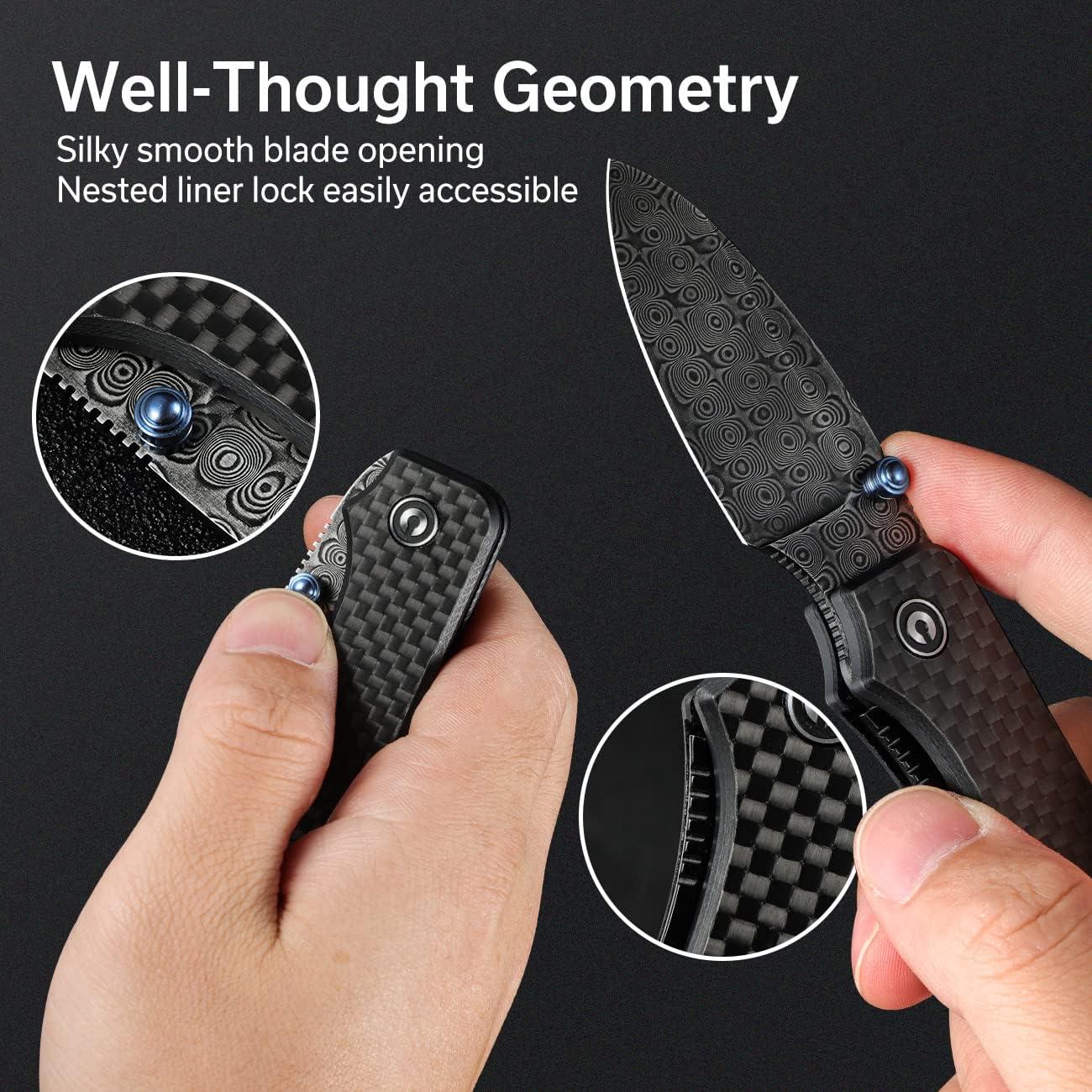 Cuchillo Plegable CIVIVI Baby Banter Damasco 5.94 cm Carbono