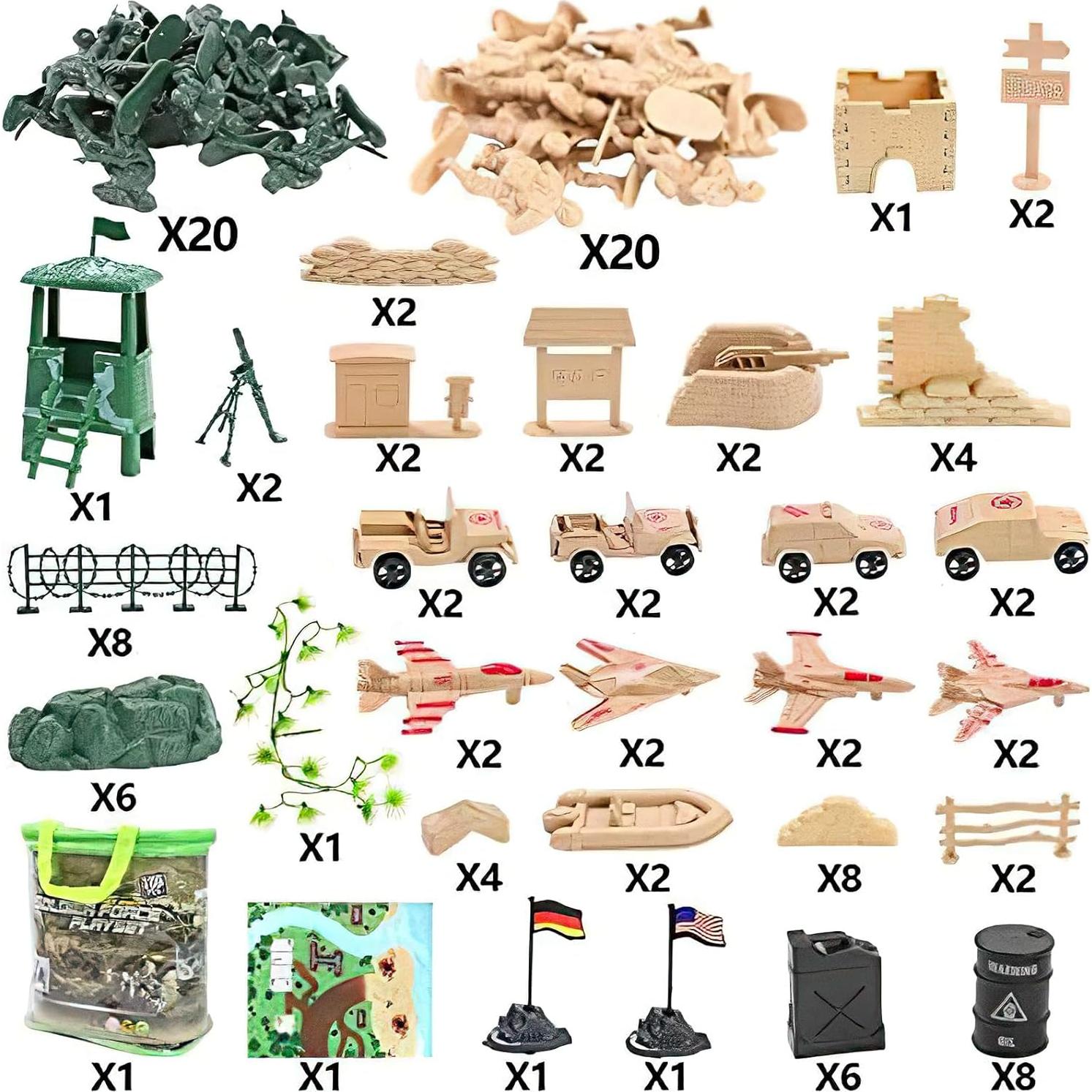 Conjunto de Soldados de Juguete 3 Nutrias 120PCS