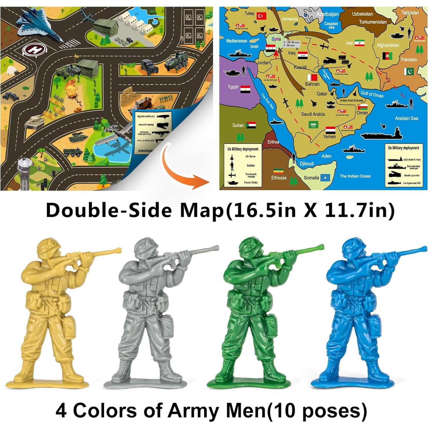 Conjunto 100 Soldados de Juguete Jielun con Accesorios