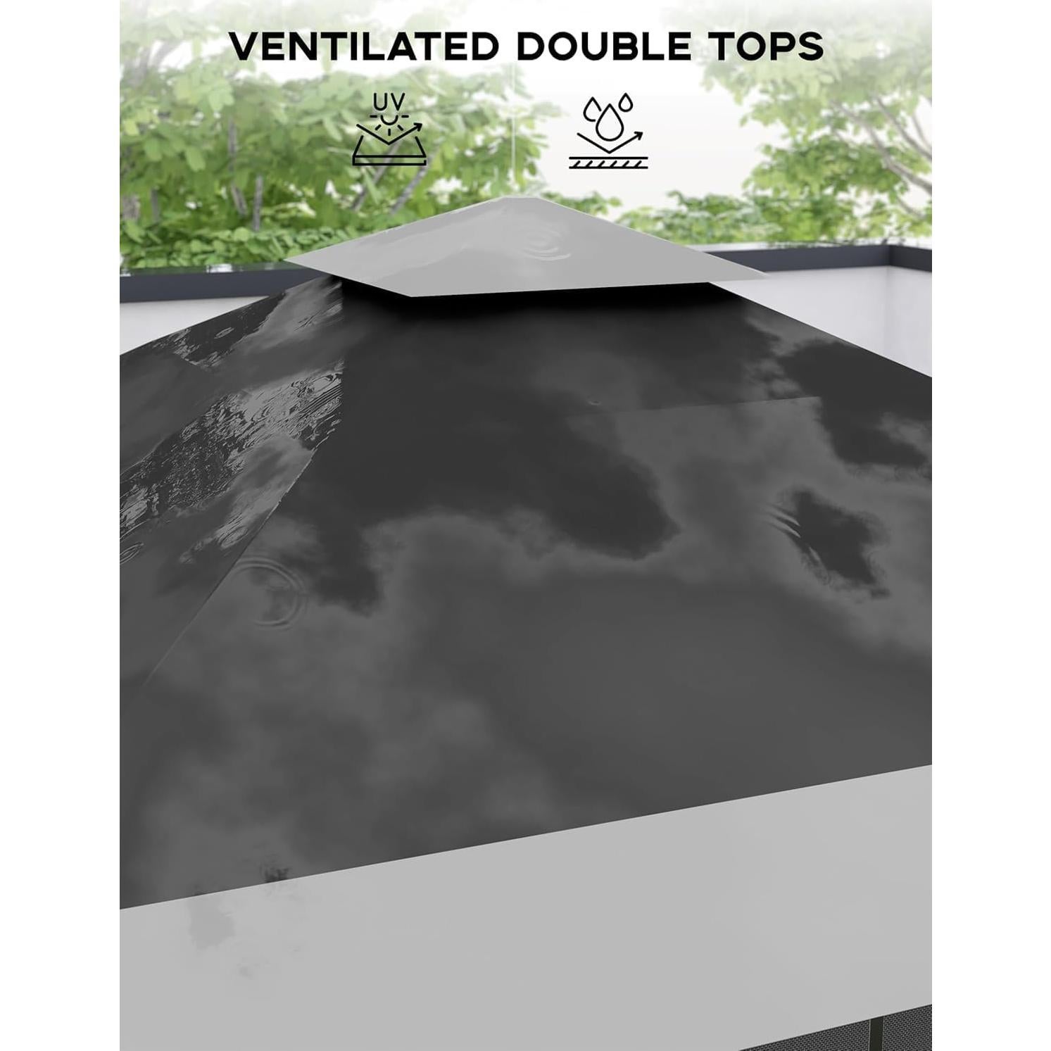 Gazebo Pop Up PeakPursuit 3.96x3.96m Gris con Mosquitera