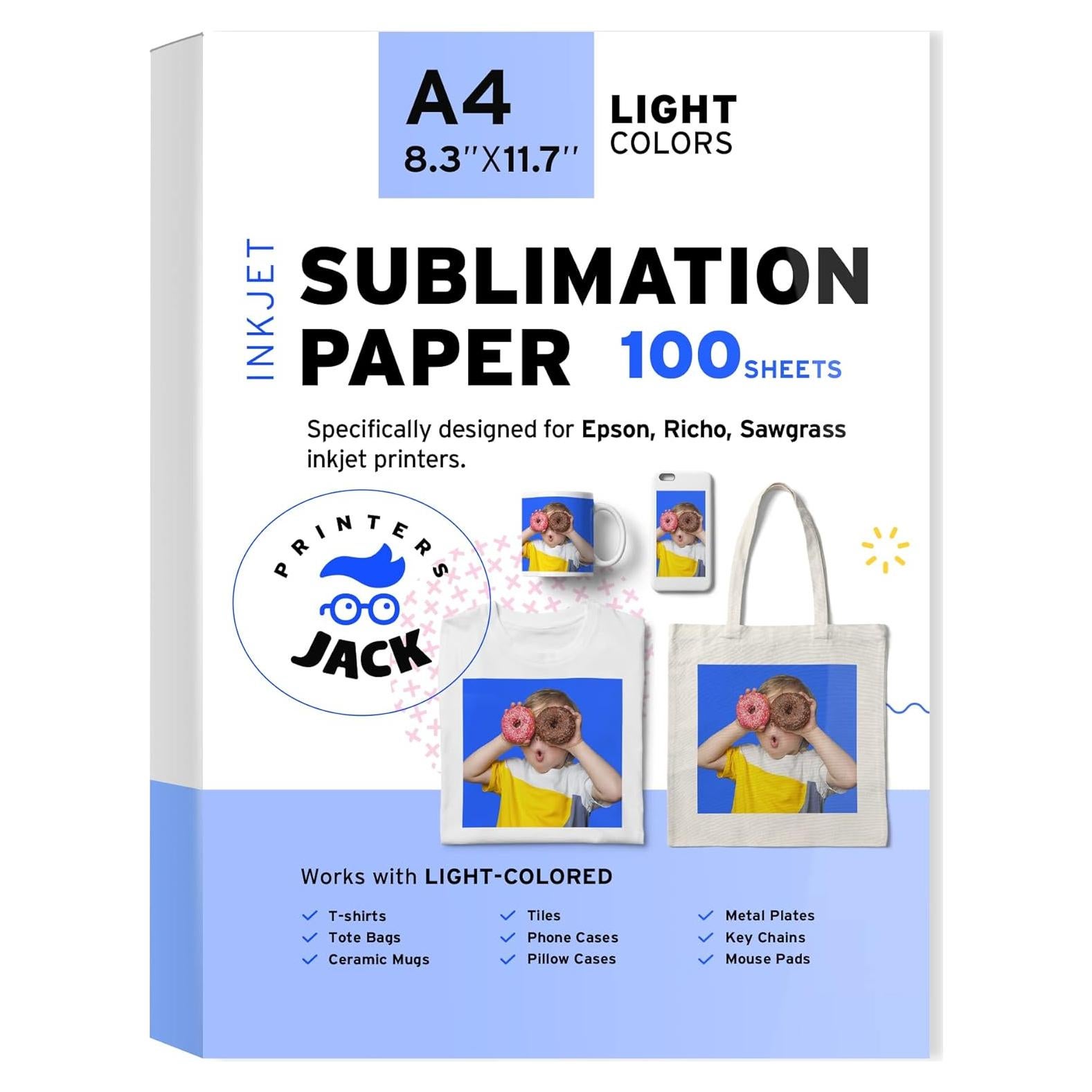 Papel de Sublimación Printers Jack A4 100 Hojas 21x29.7cm
