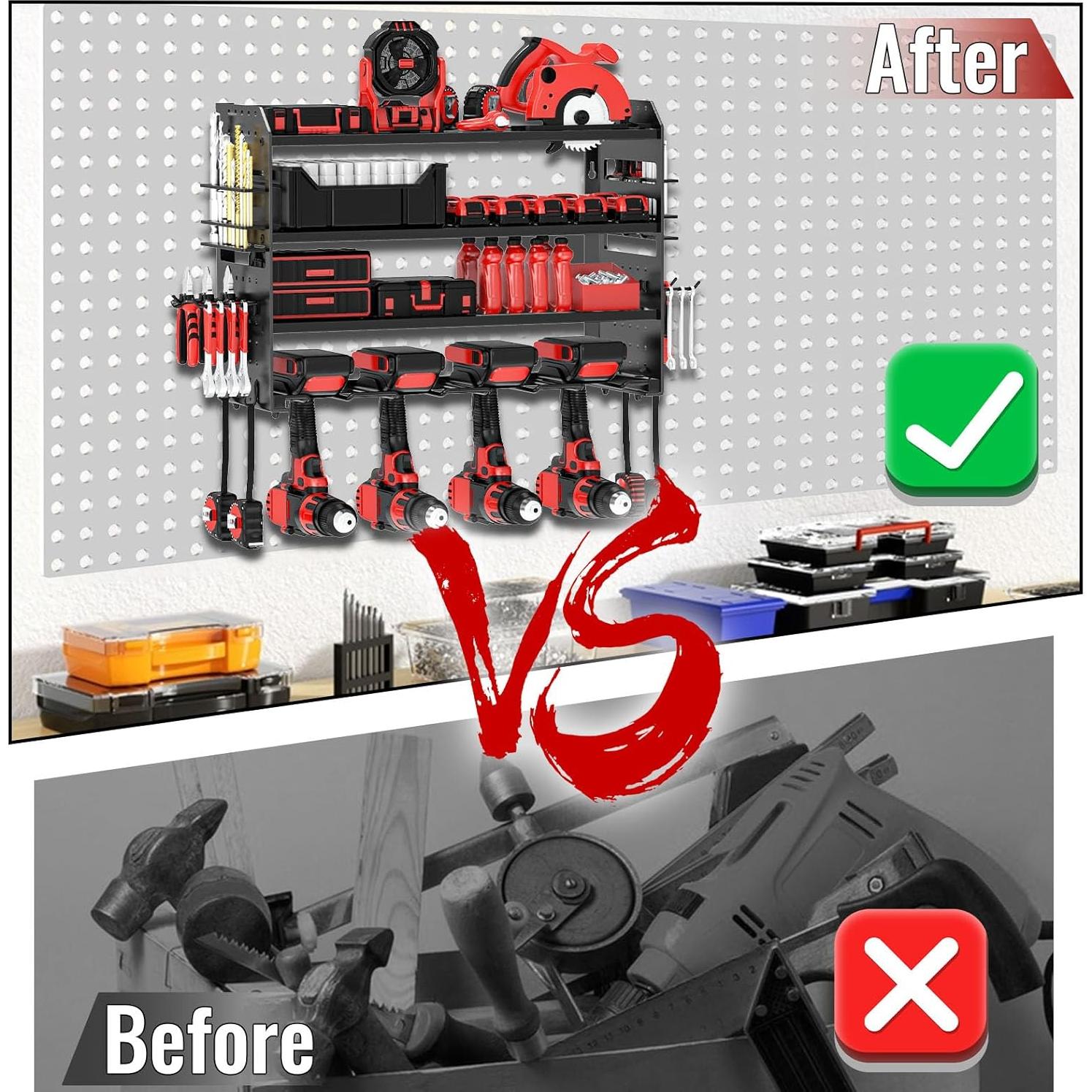 Organizador de Herramientas VeyFolzin.st Montaje en Pared 4 Soportes