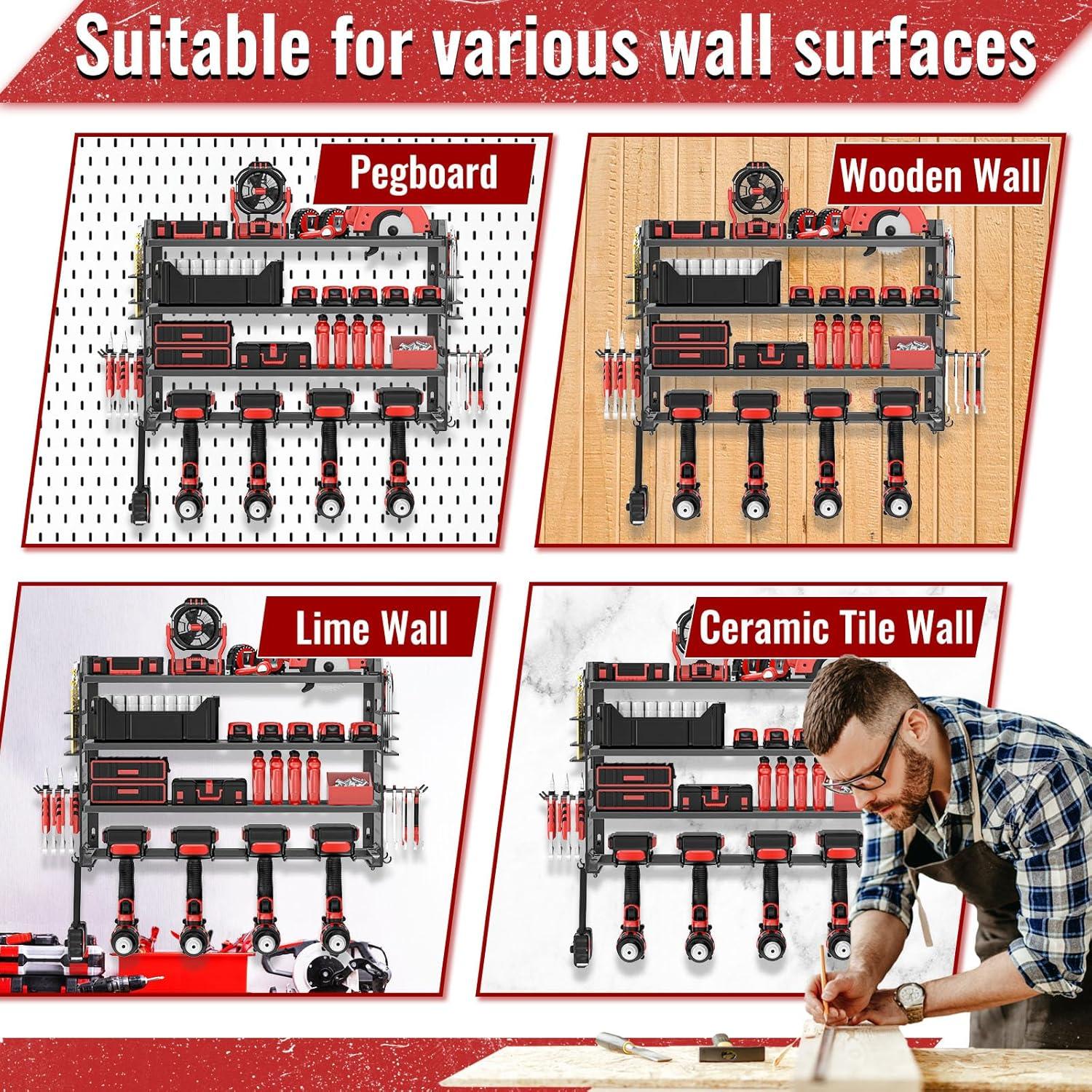 Organizador de Herramientas VeyFolzin.st Montaje en Pared 4 Soportes