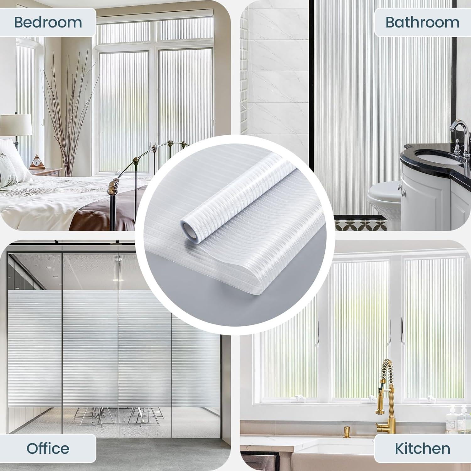 Película de Privacidad Rabbitgoo Estriada 44.5x199.5cm Vinilo