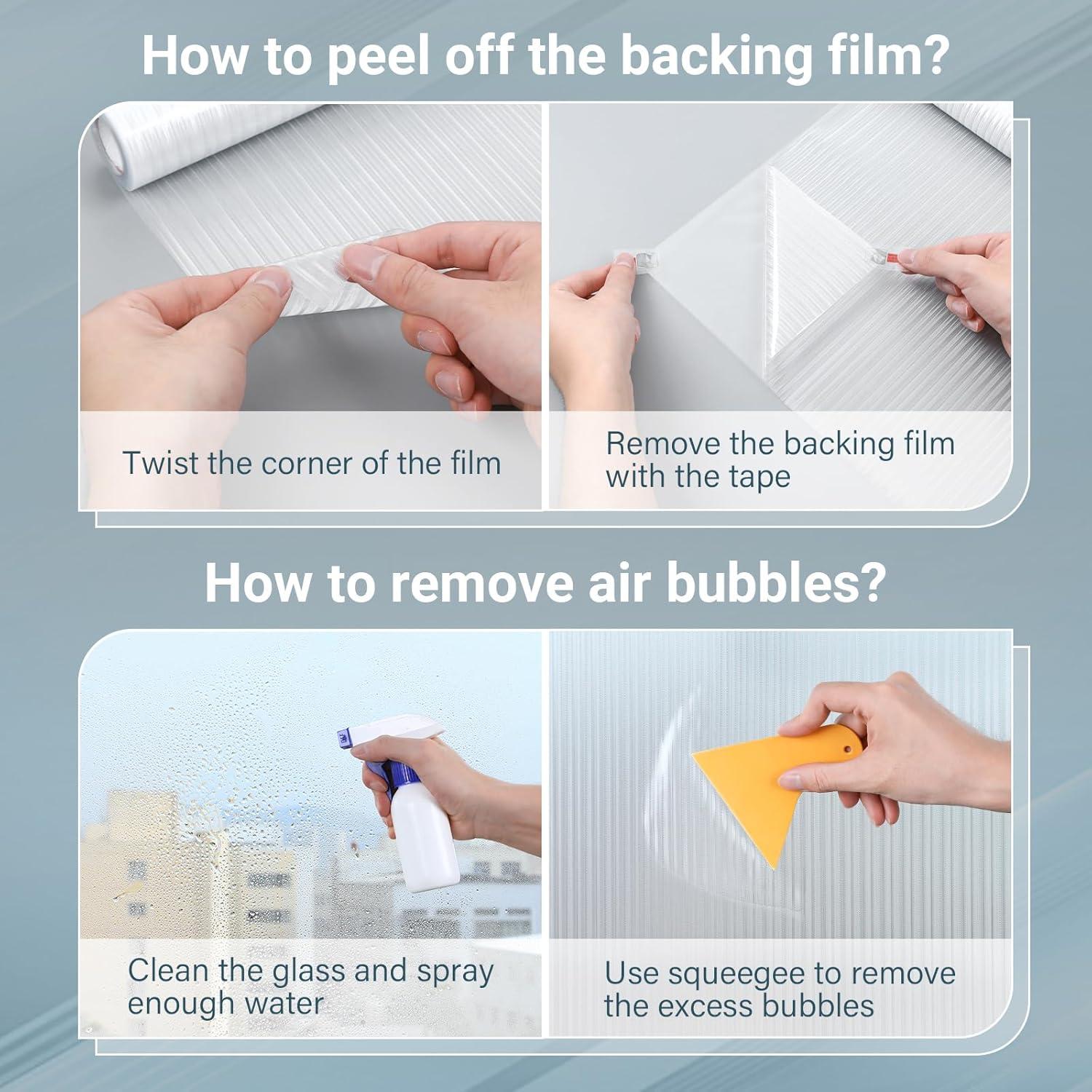 Película de Privacidad Rabbitgoo Estriada 44.5x199.5cm Vinilo