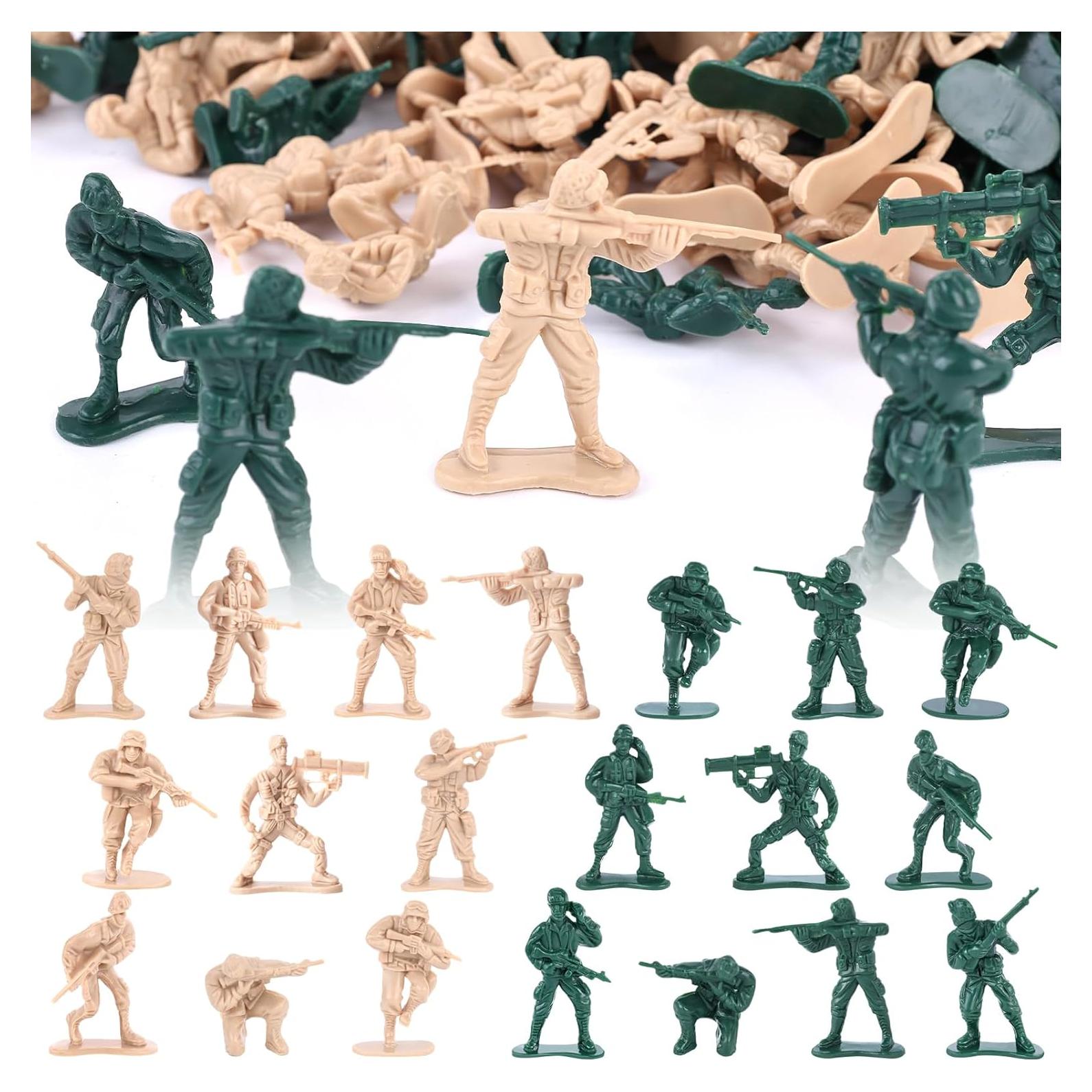 100 Figuras de Soldados de Juguete SHINDEL Verde Amarillo