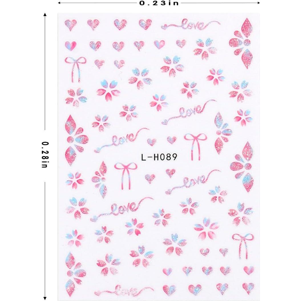 Calcomanías para Uñas MIXFOSAHN 3D Florales Coloridas 7 Hojas