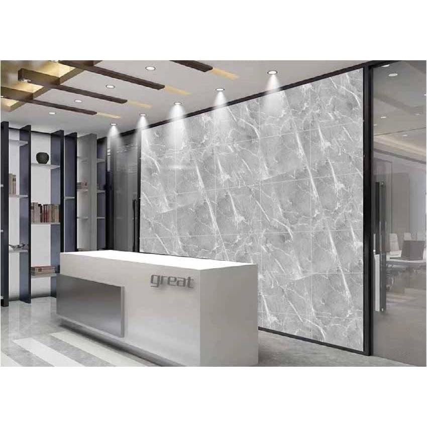 10 Hojas Azulejo Autoadhesivo PVC Mármol Gris 30.48x30.48cm