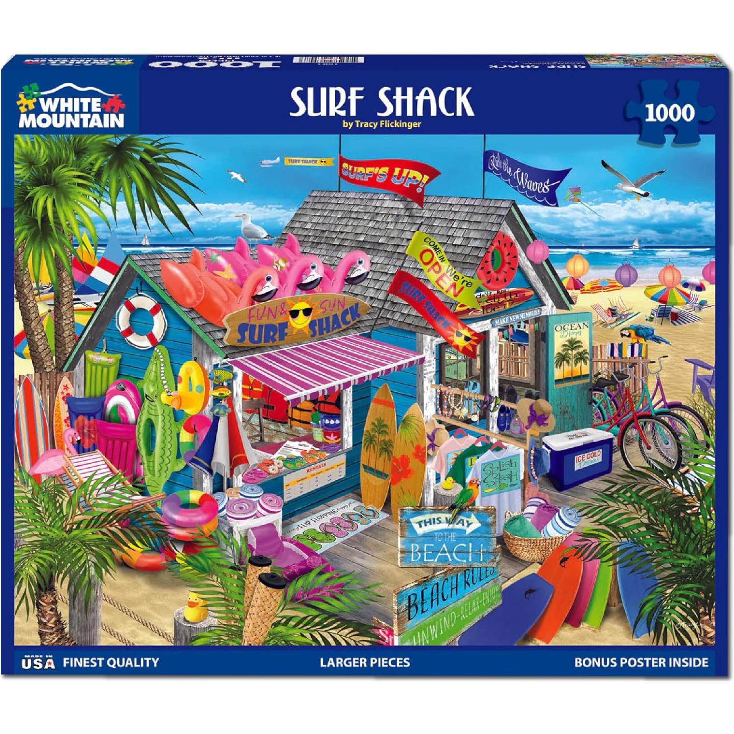 Rompecabezas 1000 Piezas White Mountain Surf Shack Playa