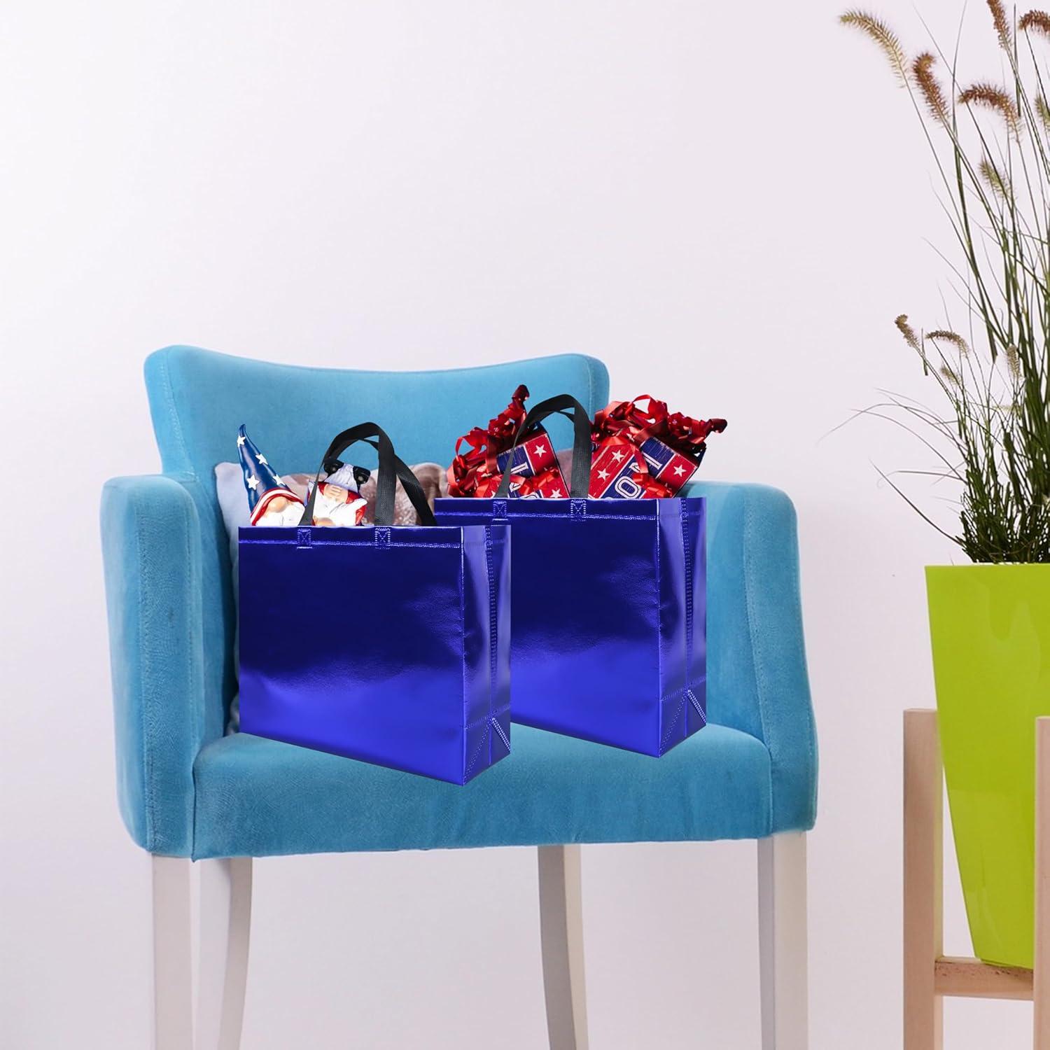 15 Bolsas de Regalo Reutilizables Azules Cabzymx 32x12x28 cm