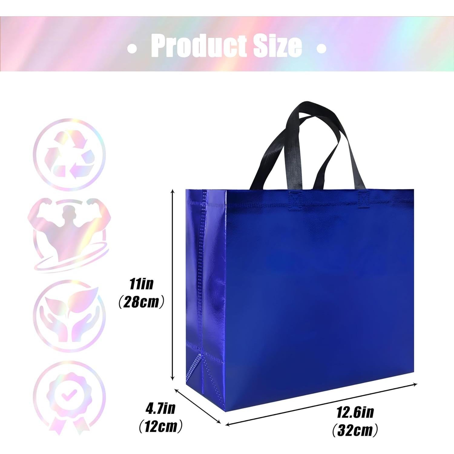 15 Bolsas de Regalo Reutilizables Azules Cabzymx 32x12x28 cm