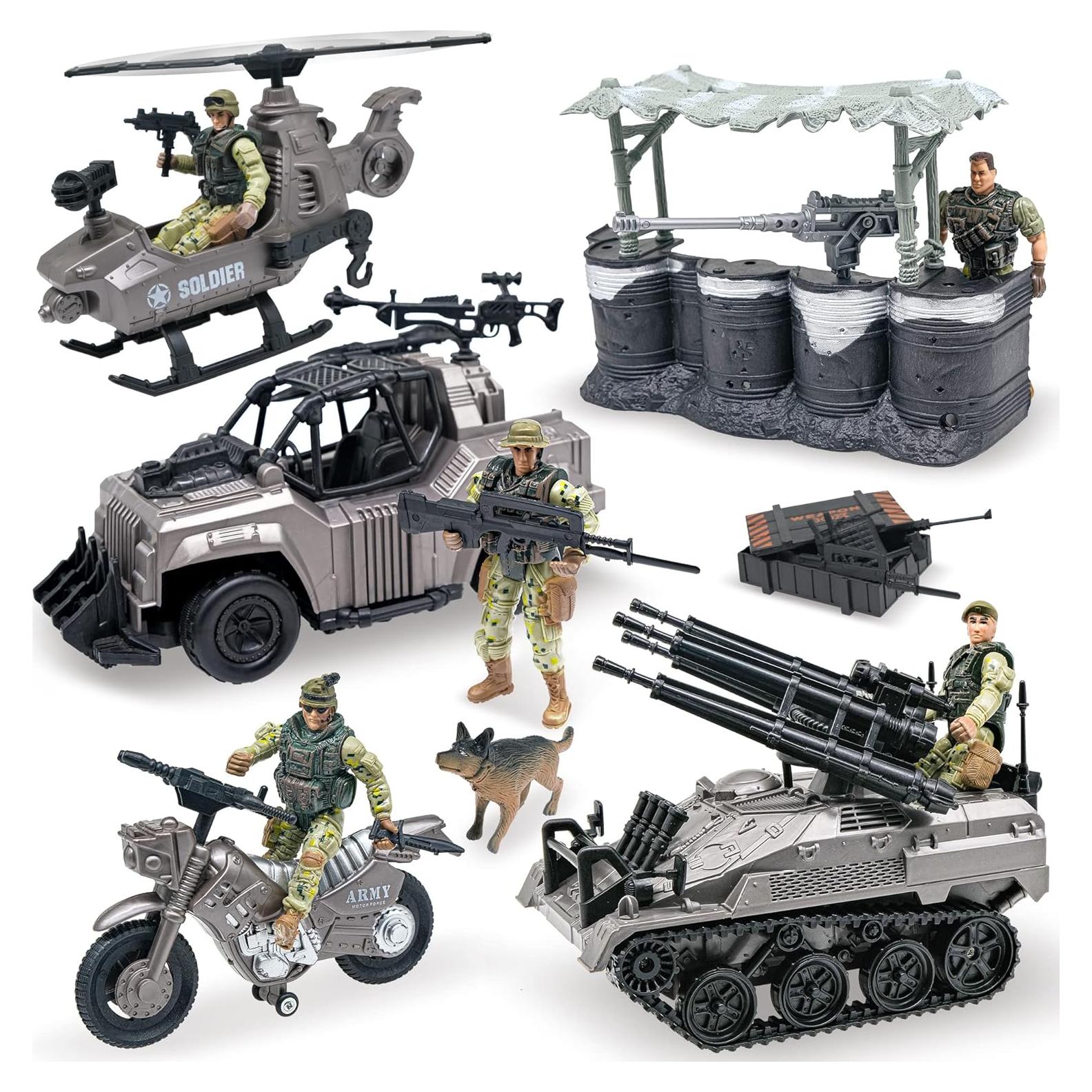 Figuras de Acción Soldados Ejército MISTBUY 5 Figuras + Vehículos