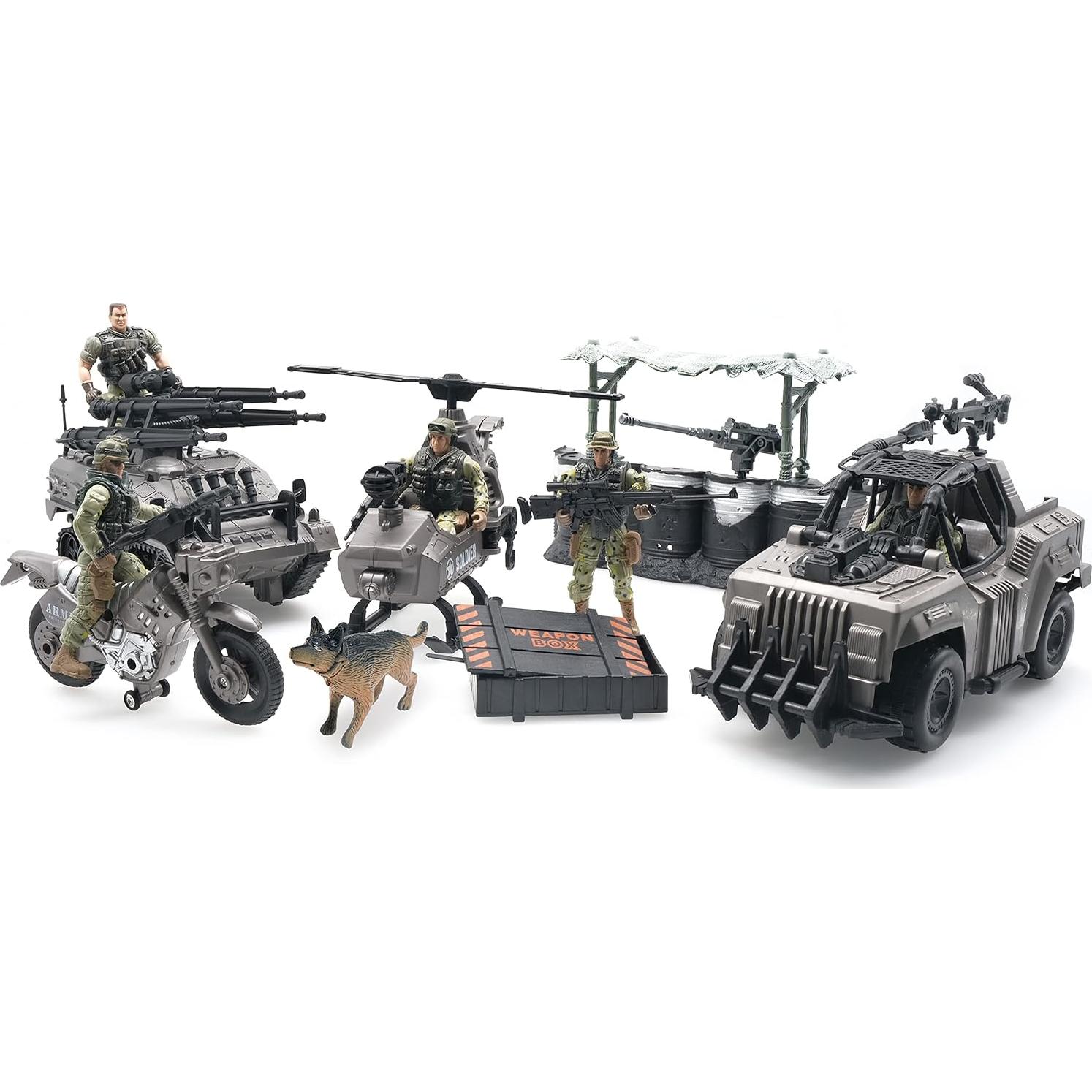 Figuras de Acción Soldados Ejército MISTBUY 5 Figuras + Vehículos