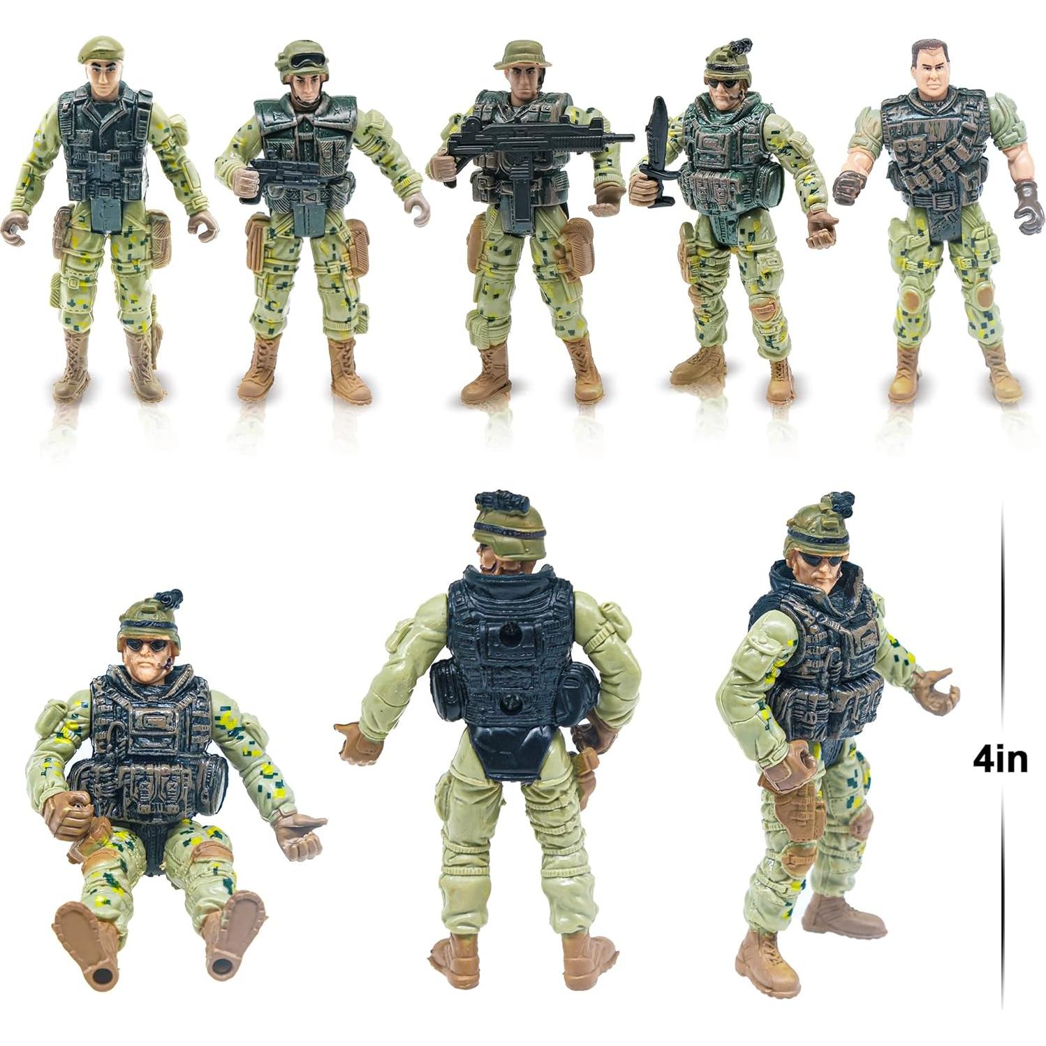 Figuras de Acción Soldados Ejército MISTBUY 5 Figuras + Vehículos