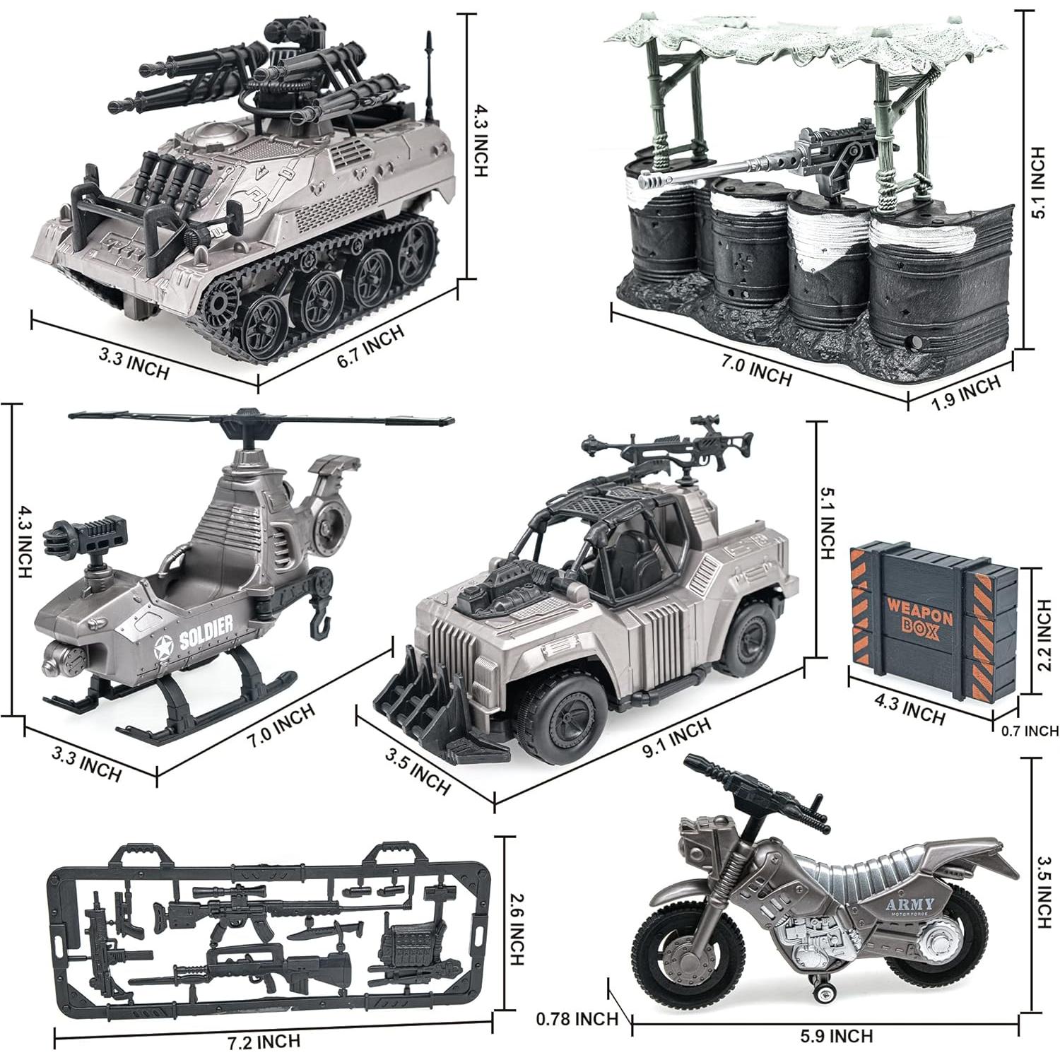 Figuras de Acción Soldados Ejército MISTBUY 5 Figuras + Vehículos