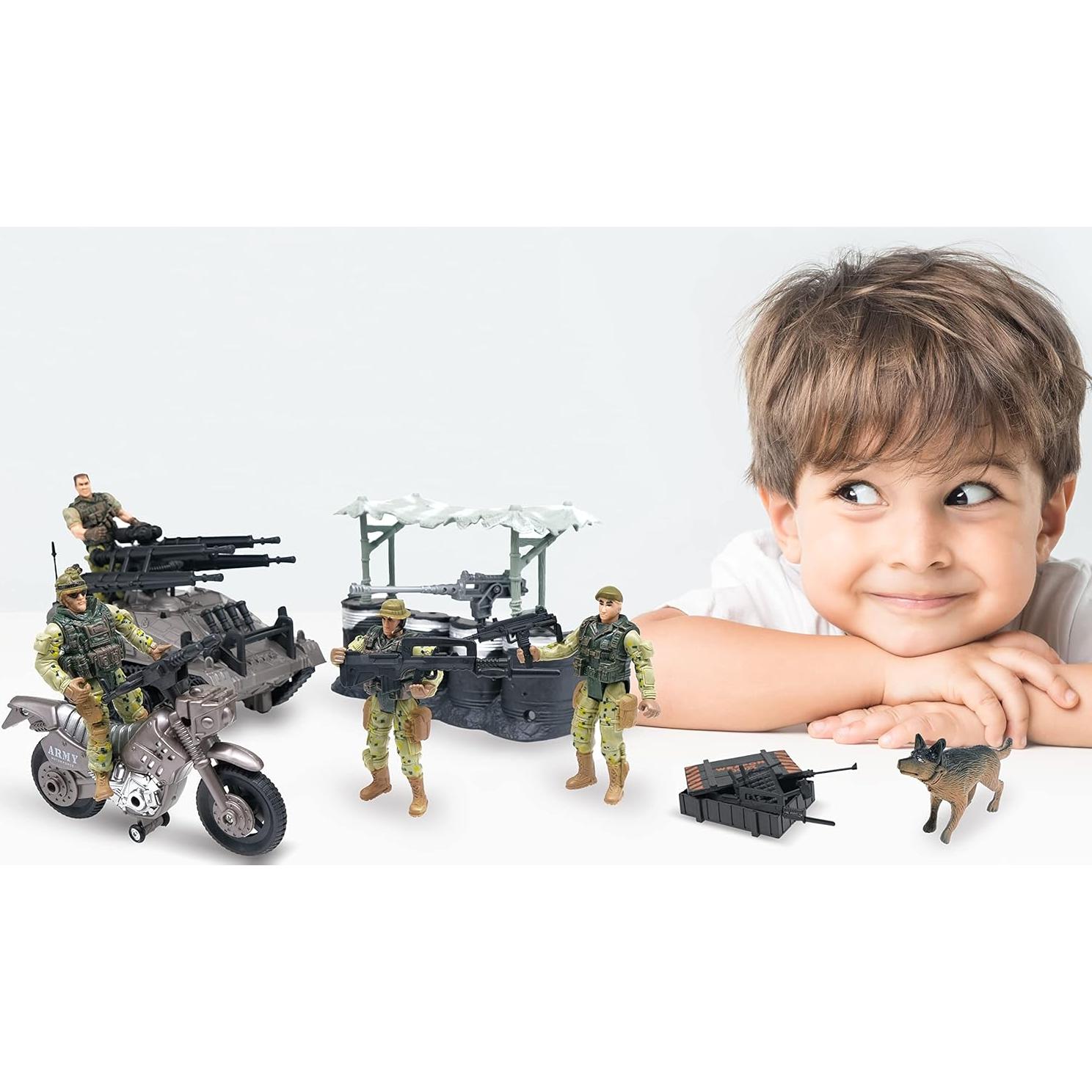 Figuras de Acción Soldados Ejército MISTBUY 5 Figuras + Vehículos