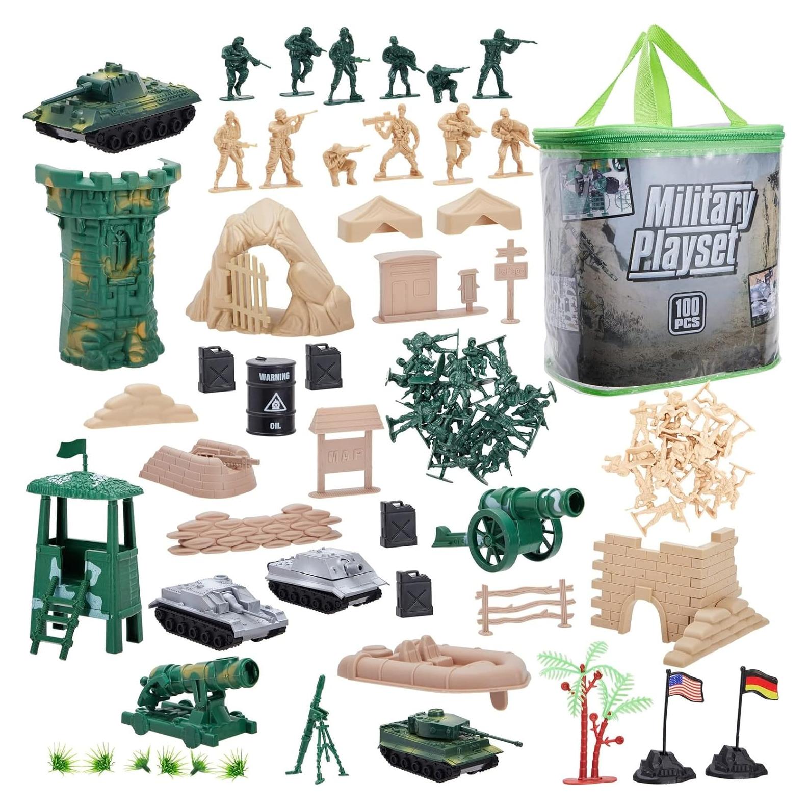 Juego de Soldados de Plástico Juvale - 100 Piezas Militares