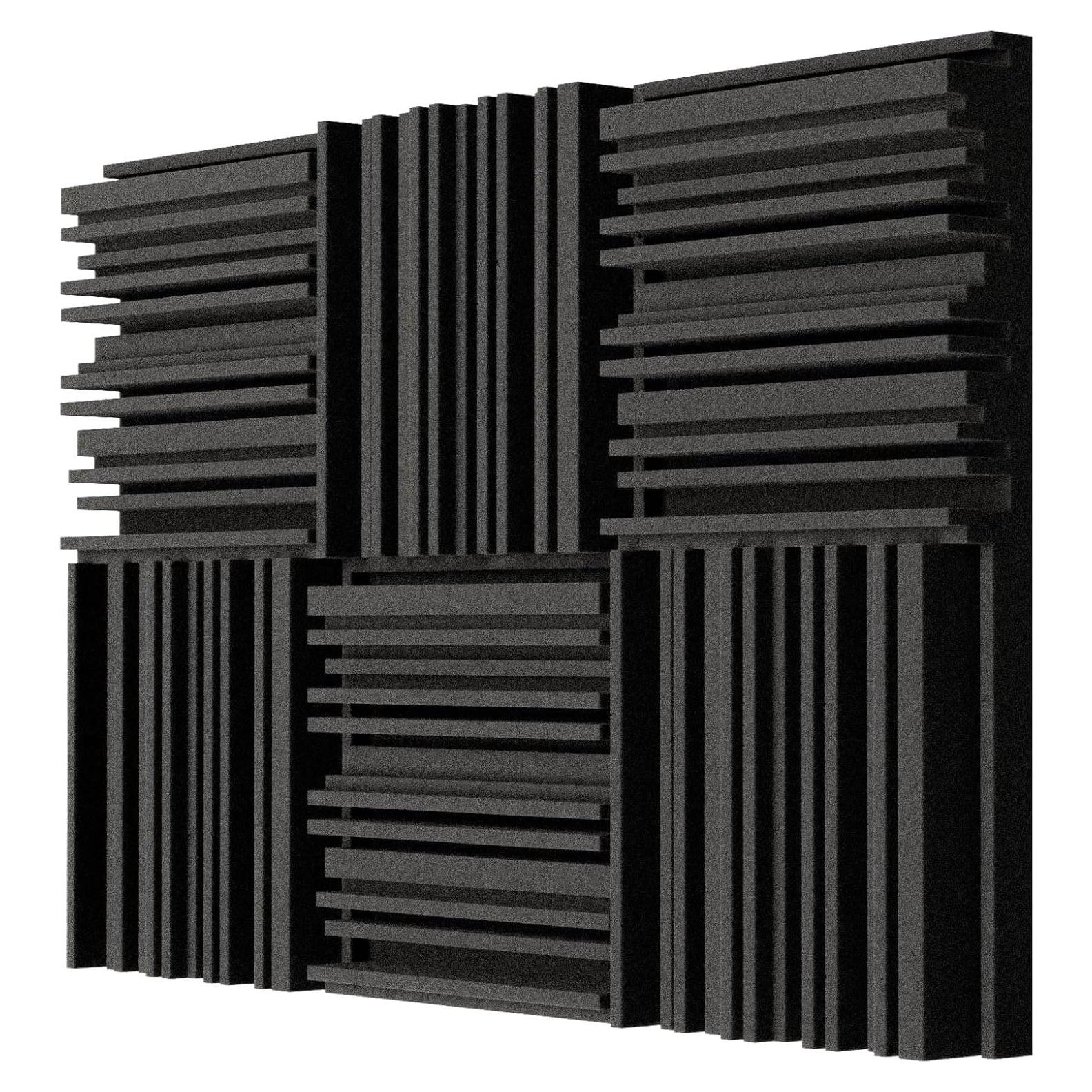 Paneles Acústicos TroyStudio 6 Pcs 30.48x30.48 cm Negro