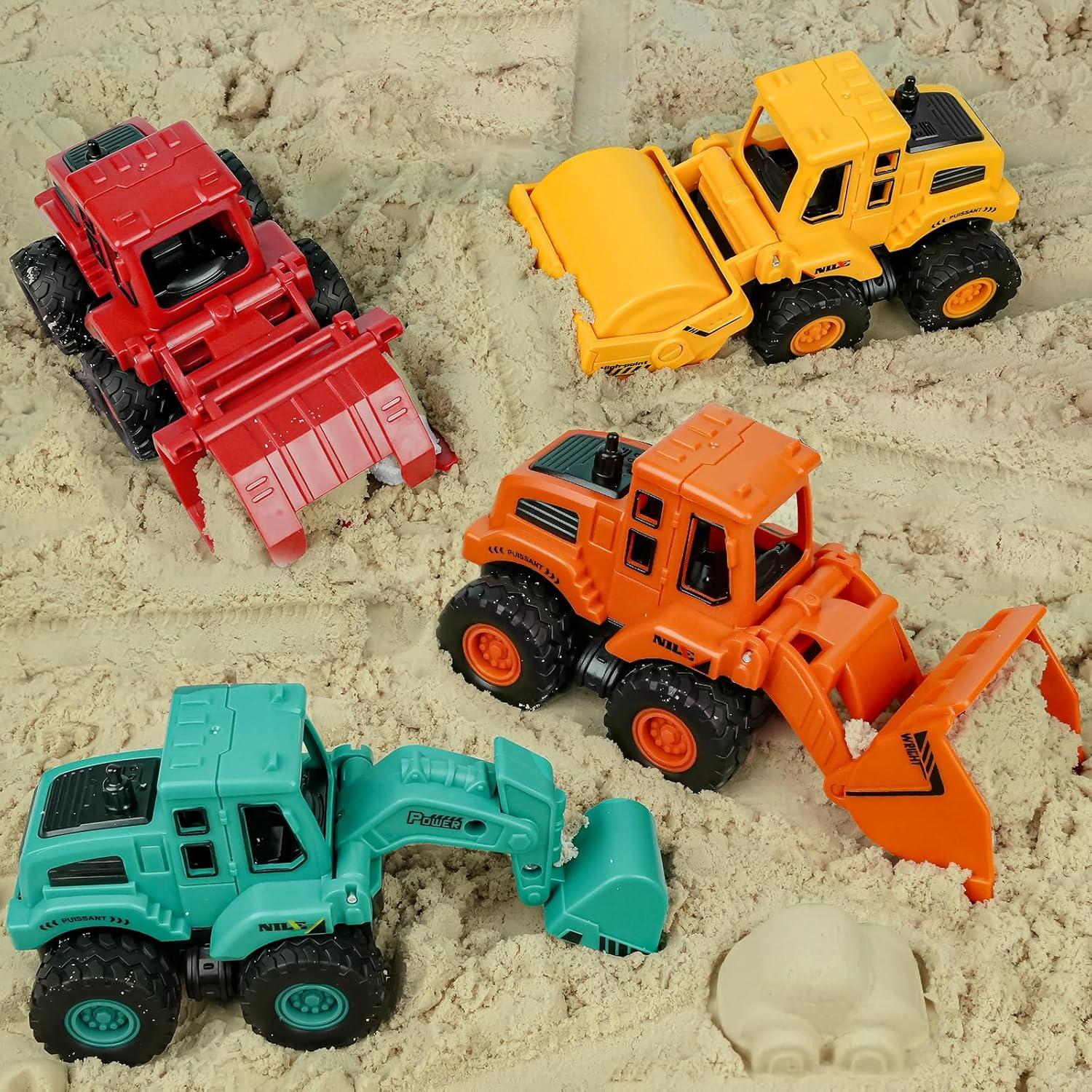 Juguetes de Construcción Beestech Camiones Fricción 4 Piezas