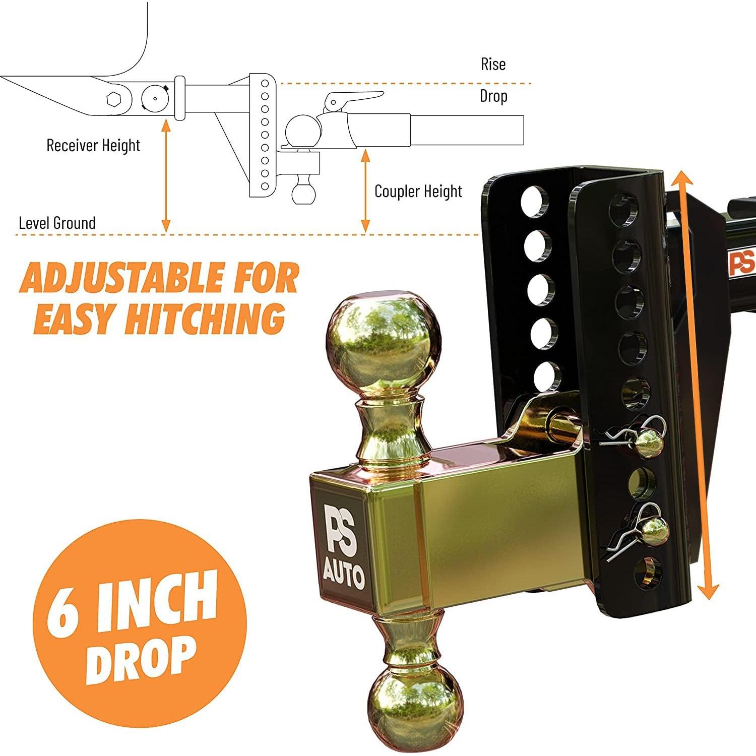 Enganche de Remolque Ajustable PSAUTO 20,000 lbs 6" Caída