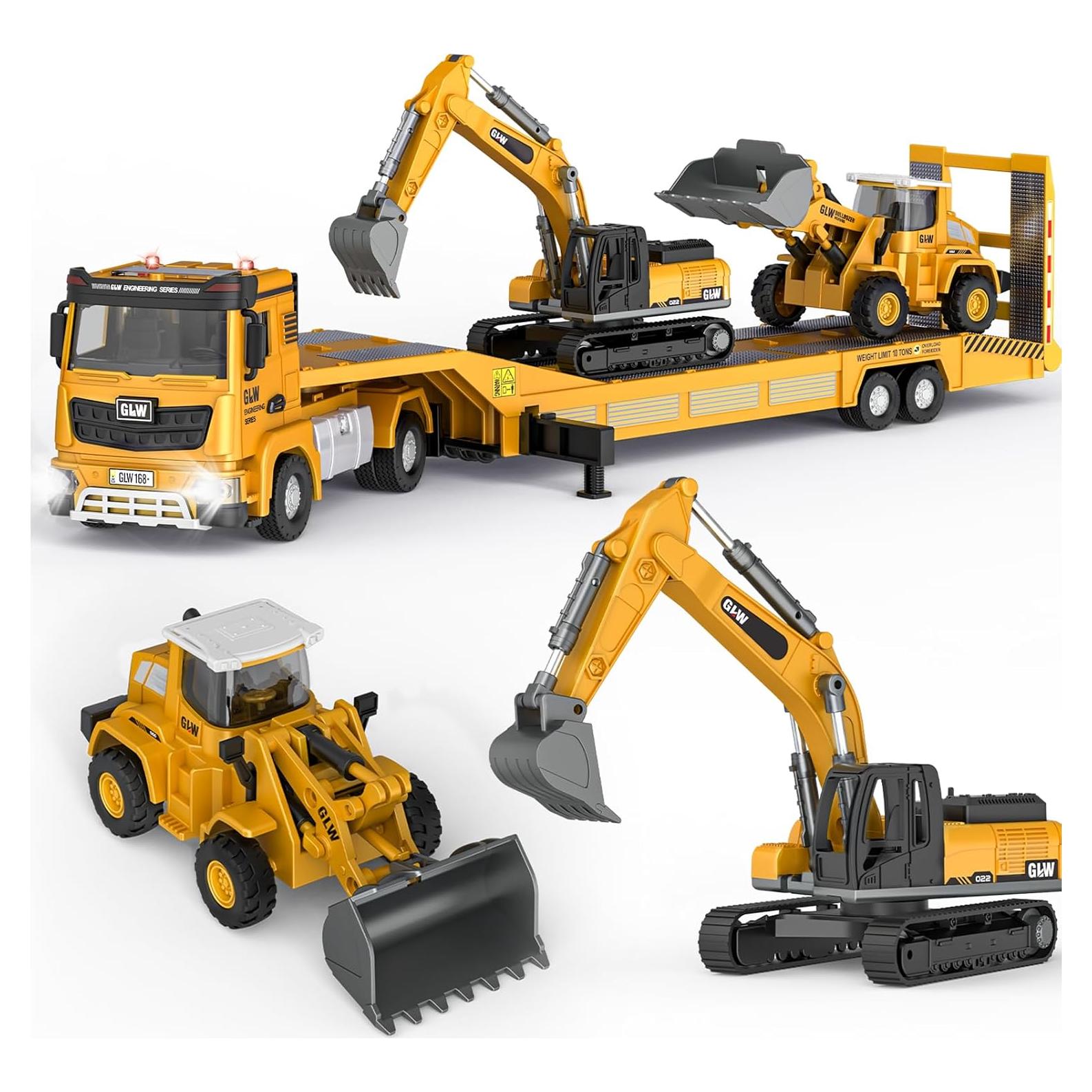 Set de Juguetes de Construcción PUPU PIG - Camión, Excavadora y Bulldozer